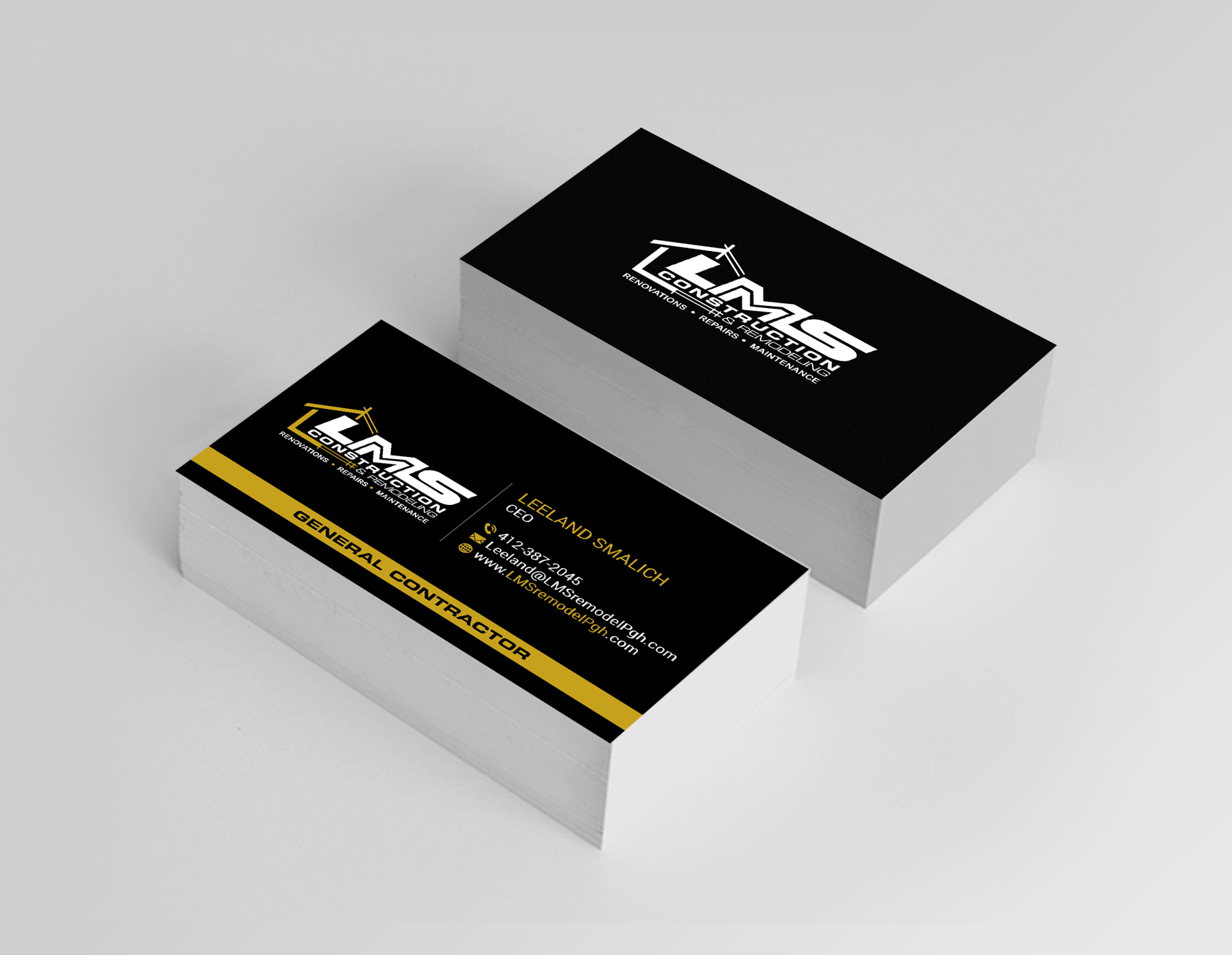 Business Card Design by Creations Box 2015 for LMS Construction and Remodeling, LLC | Design #28768560