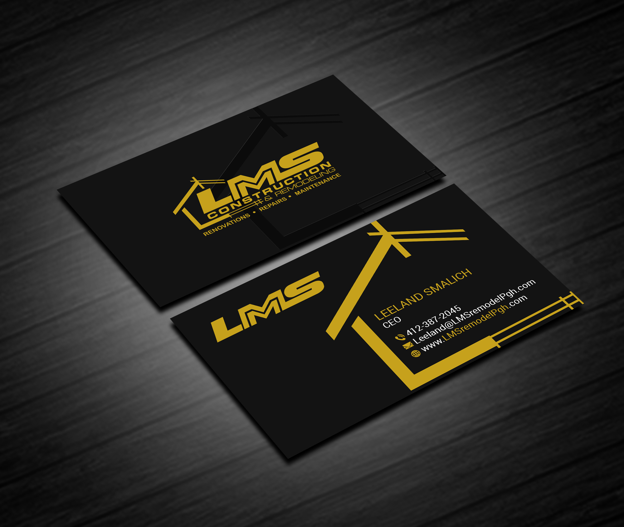 Business Card Design by Creations Box 2015 for LMS Construction and Remodeling, LLC | Design #28768561