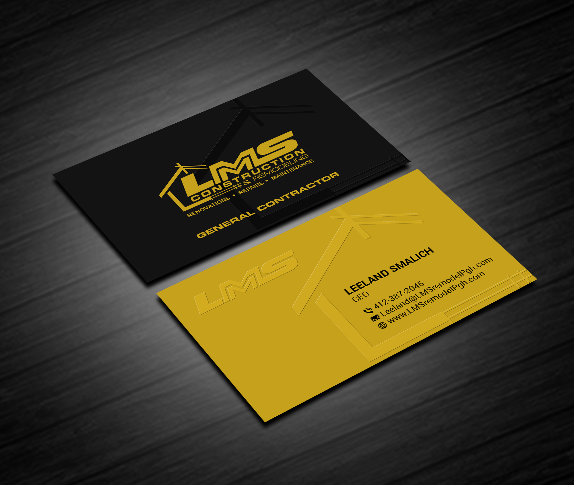 Visitenkarten-Design von Creations Box 2015 für LMS Construction and Remodeling, LLC | Design #28768562