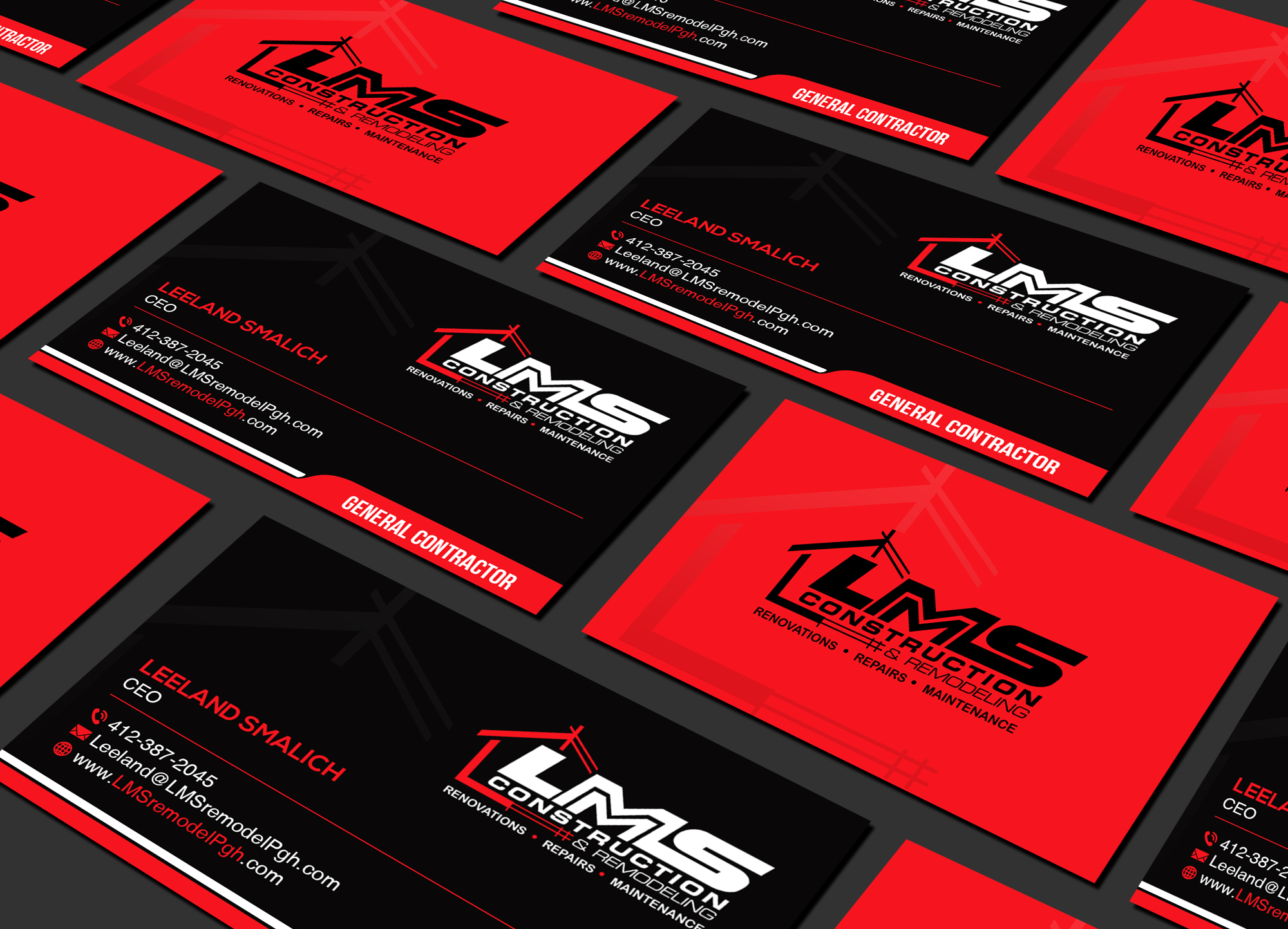 Business Card Design by Creations Box 2015 for LMS Construction and Remodeling, LLC | Design #28768563