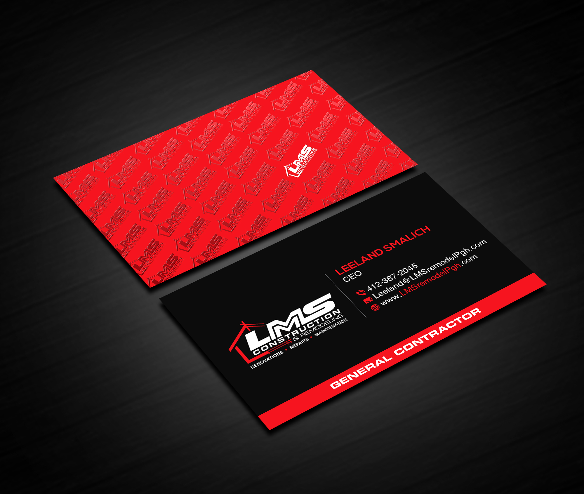 Visitenkarten-Design von Creations Box 2015 für LMS Construction and Remodeling, LLC | Design #28773164