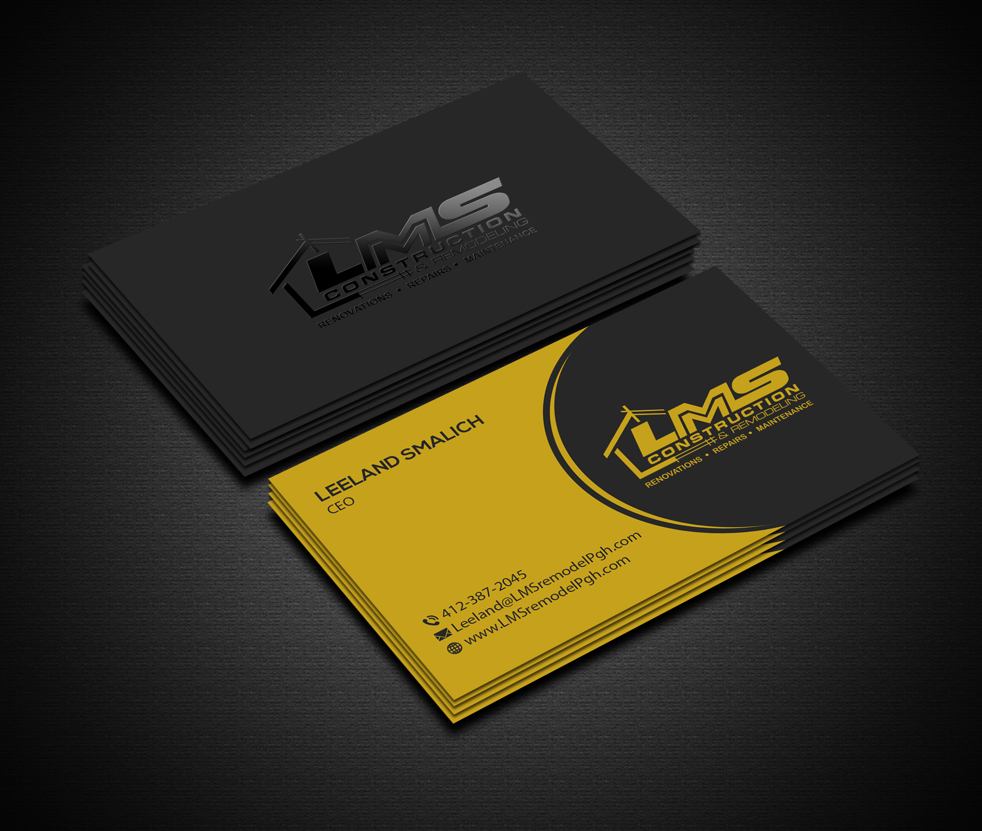 Business Card Design by Creations Box 2015 for LMS Construction and Remodeling, LLC | Design #28773166