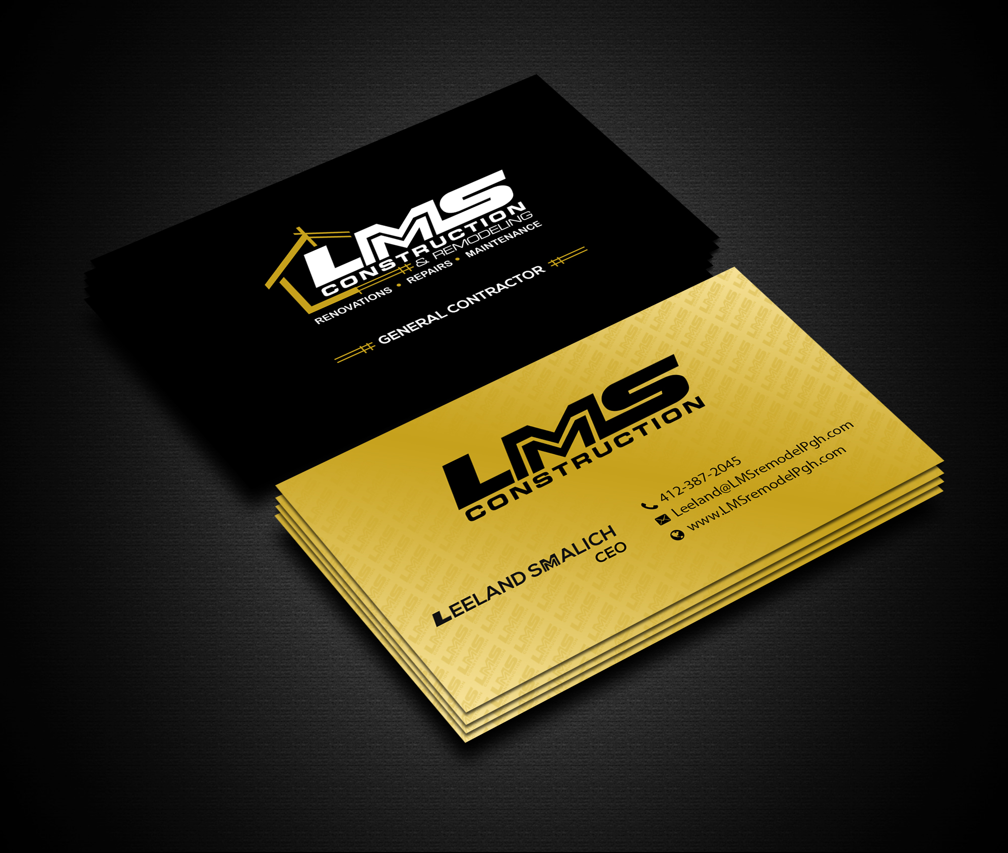 Business Card Design by Creations Box 2015 for LMS Construction and Remodeling, LLC | Design #28773538