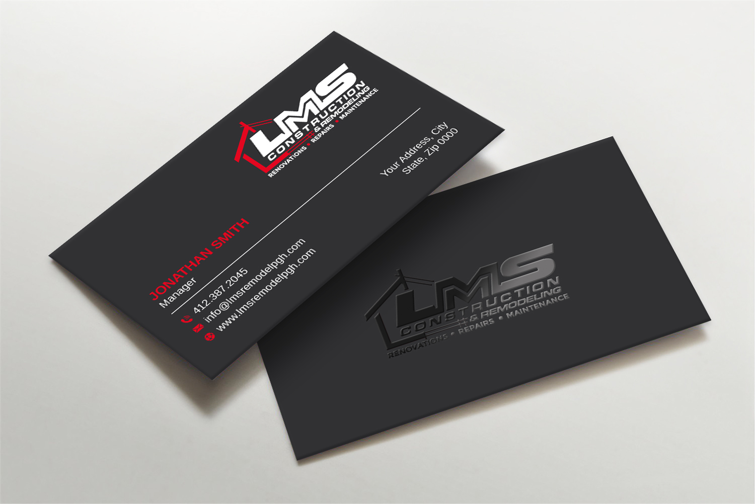Diseño de Tarjeta de Presentación por LAXMI DESIGNHUB para LMS Construction and Remodeling, LLC | Diseño #28765489