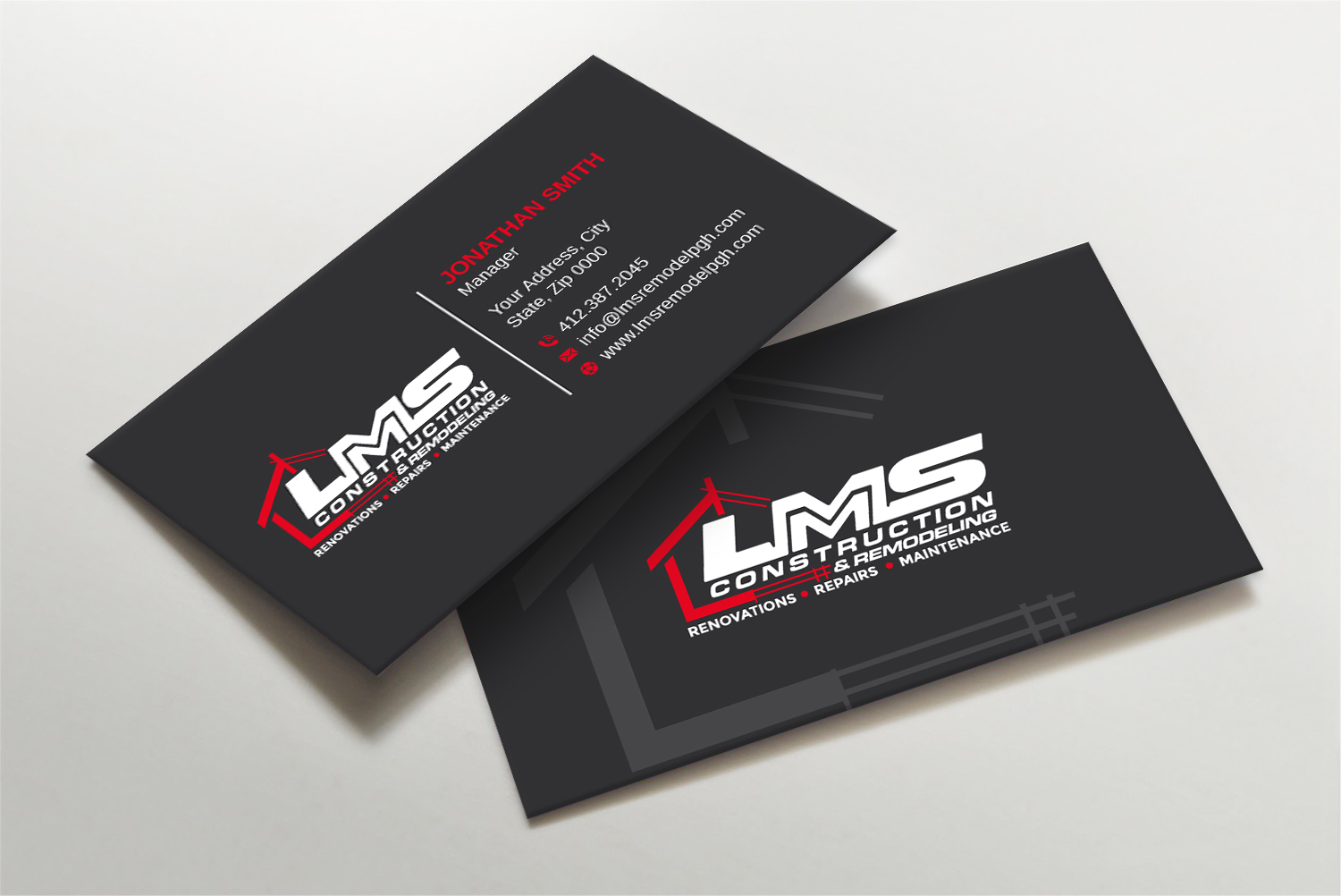 Diseño de Tarjeta de Presentación por LAXMI DESIGNHUB para LMS Construction and Remodeling, LLC | Diseño #28765490