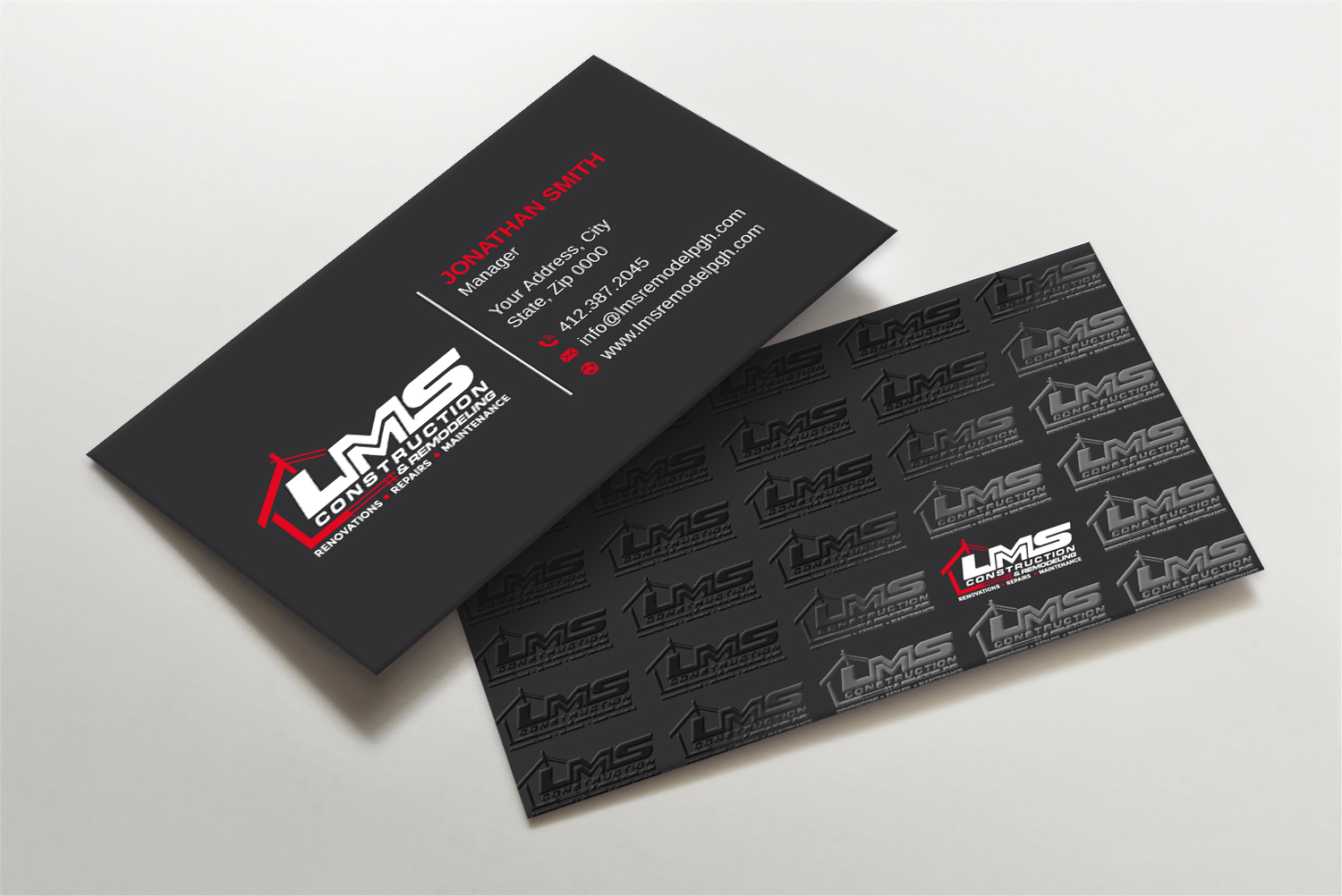 Visitenkarten-Design von LAXMI DESIGNHUB für LMS Construction and Remodeling, LLC | Design #28765493