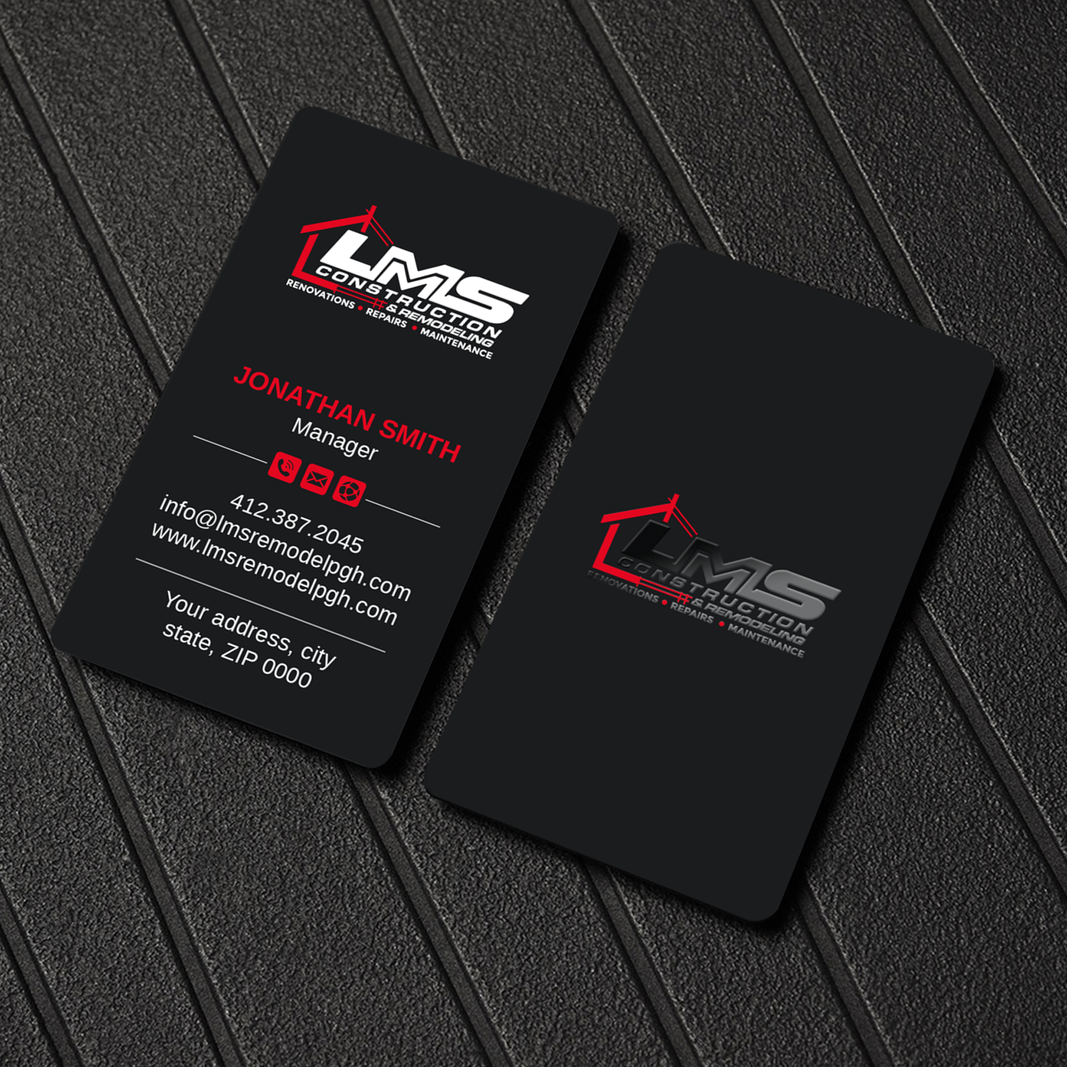 Visitenkarten-Design von LAXMI DESIGNHUB für LMS Construction and Remodeling, LLC | Design #28765781