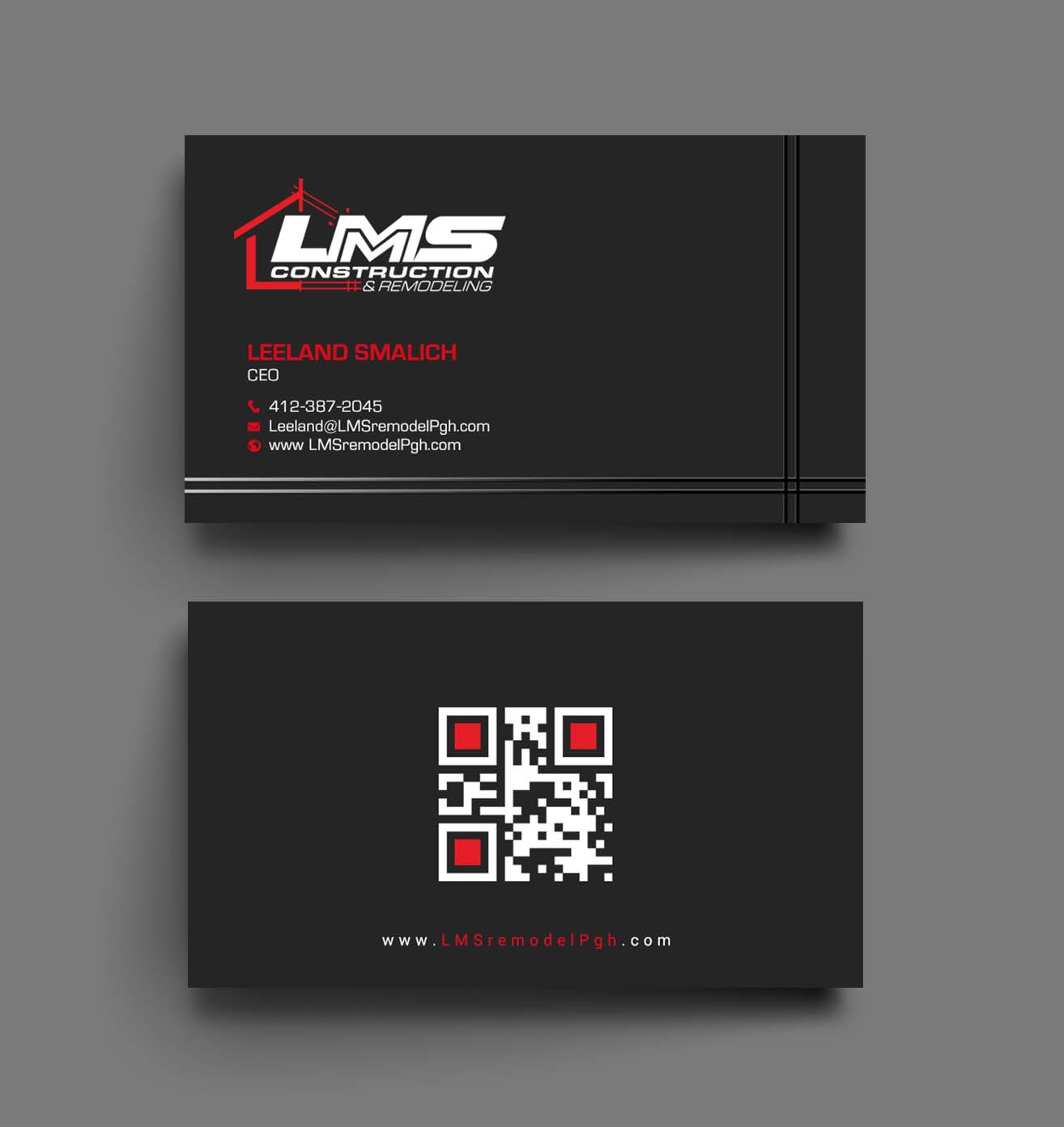 Business Card Design by chandrayaan.creative for LMS Construction and Remodeling, LLC | Design #28770671