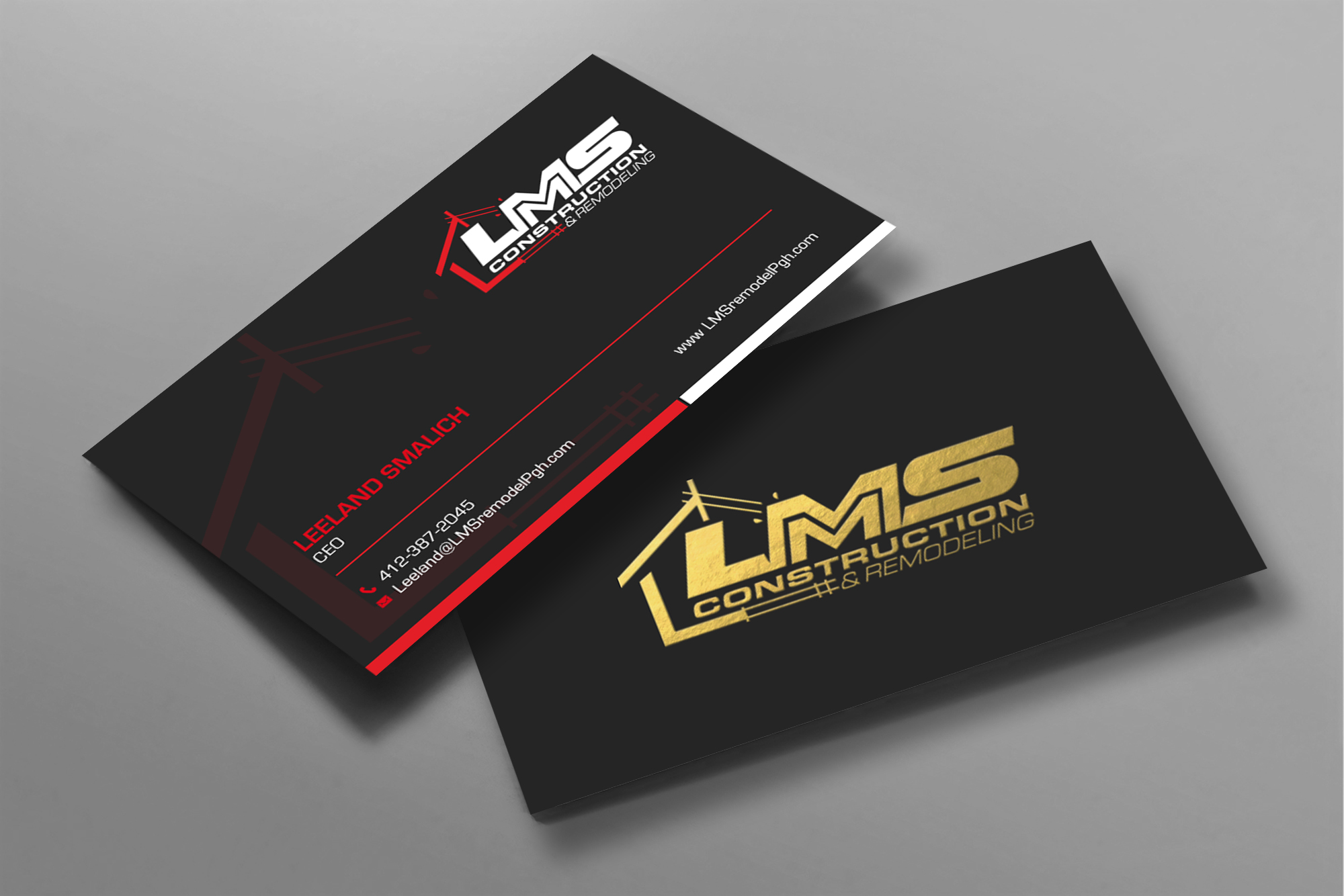 Business Card Design by chandrayaan.creative for LMS Construction and Remodeling, LLC | Design #28770674