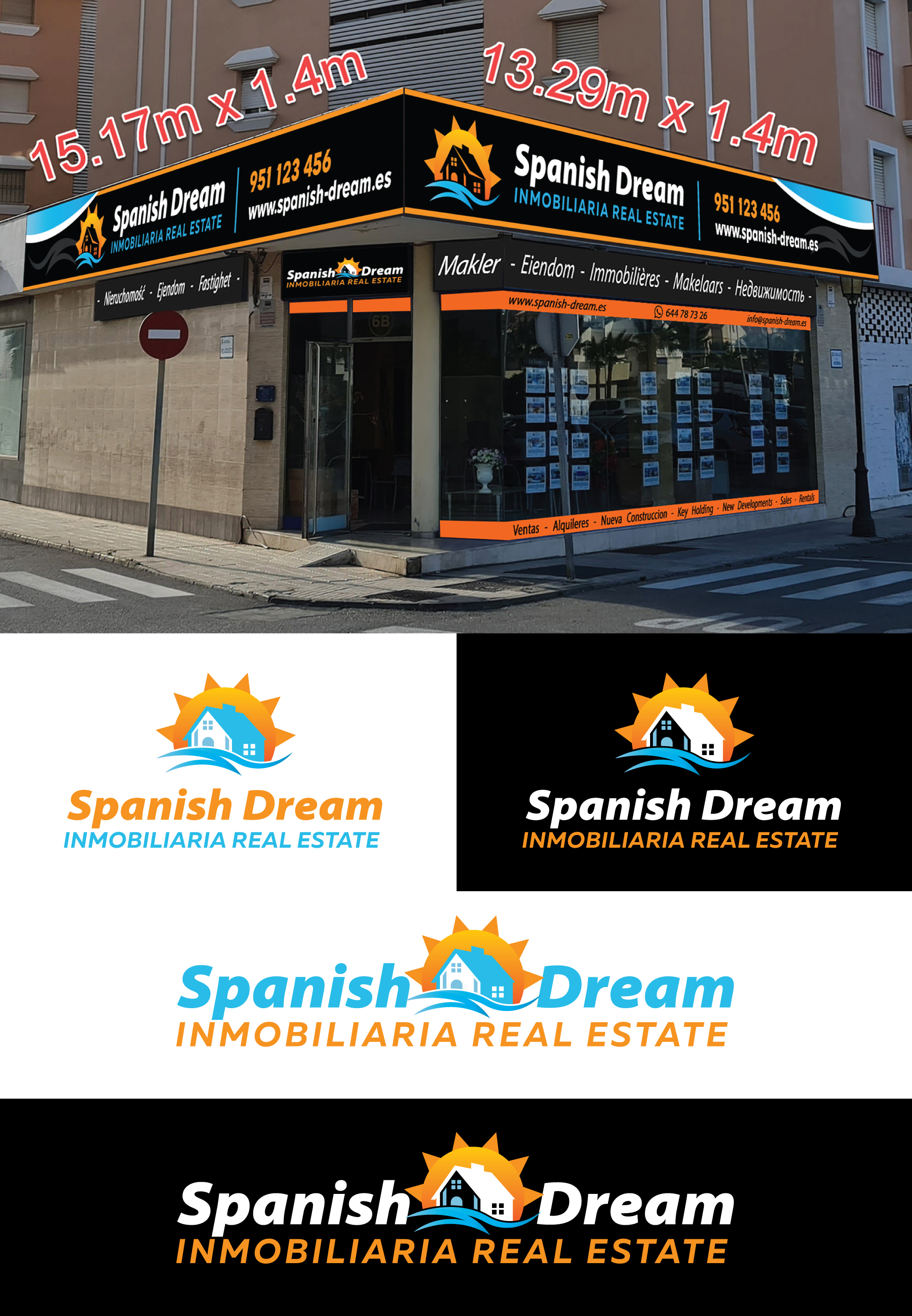 Logo Design by StromDesignHub for Spanish Dream Real Estate S.L., B75628917 | Design #28774406