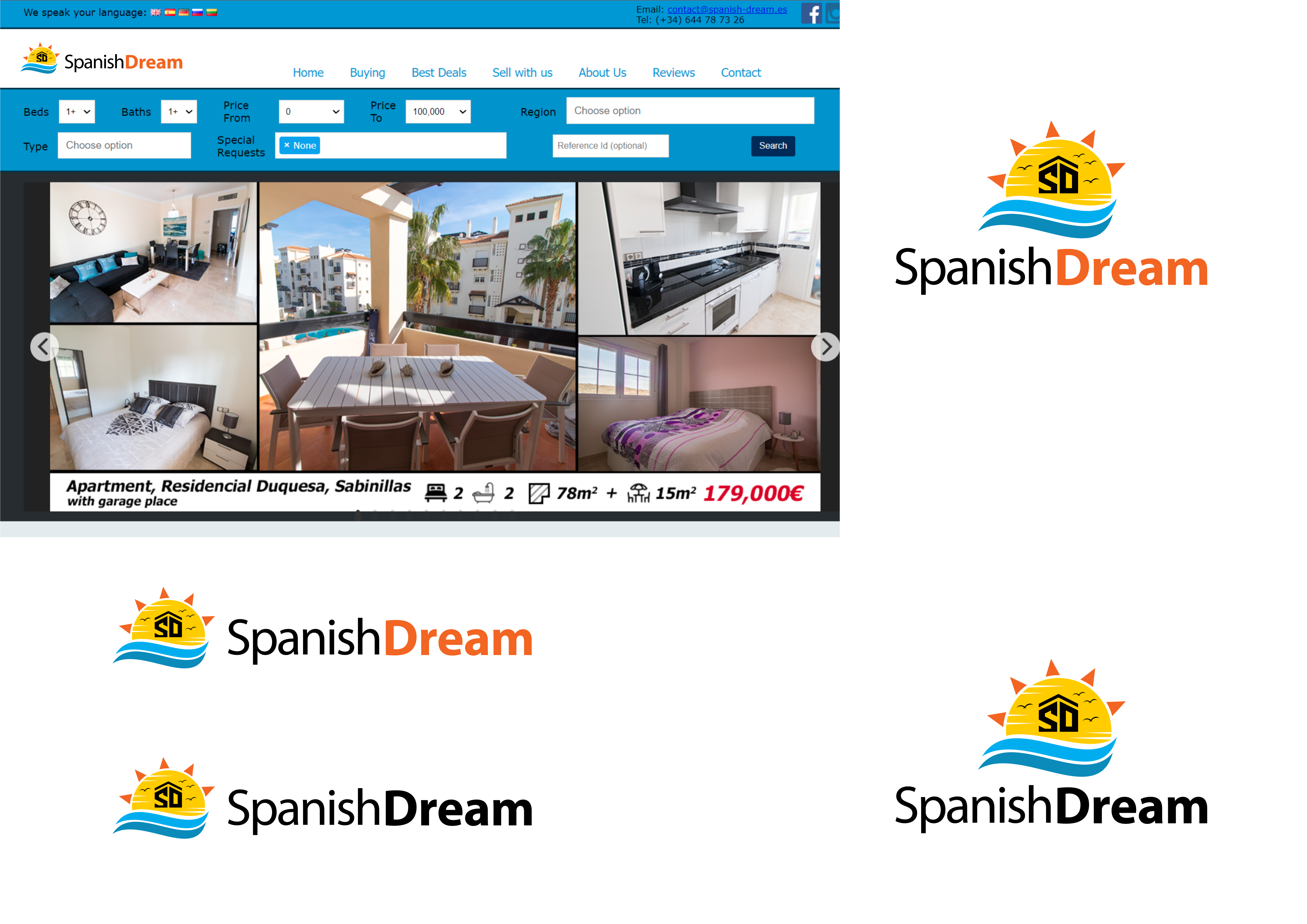 Logo-Design von graphics1 für Spanish Dream Real Estate S.L., B75628917 | Design #28801637