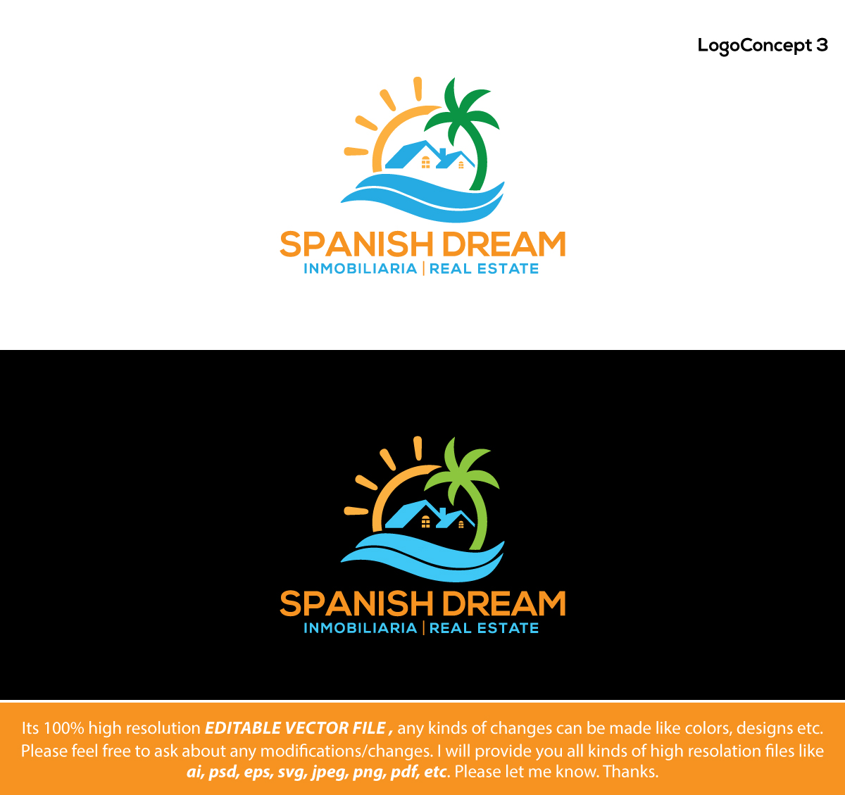 Logo Design by FireflyArt for Spanish Dream Real Estate S.L., B75628917 | Design #28792442