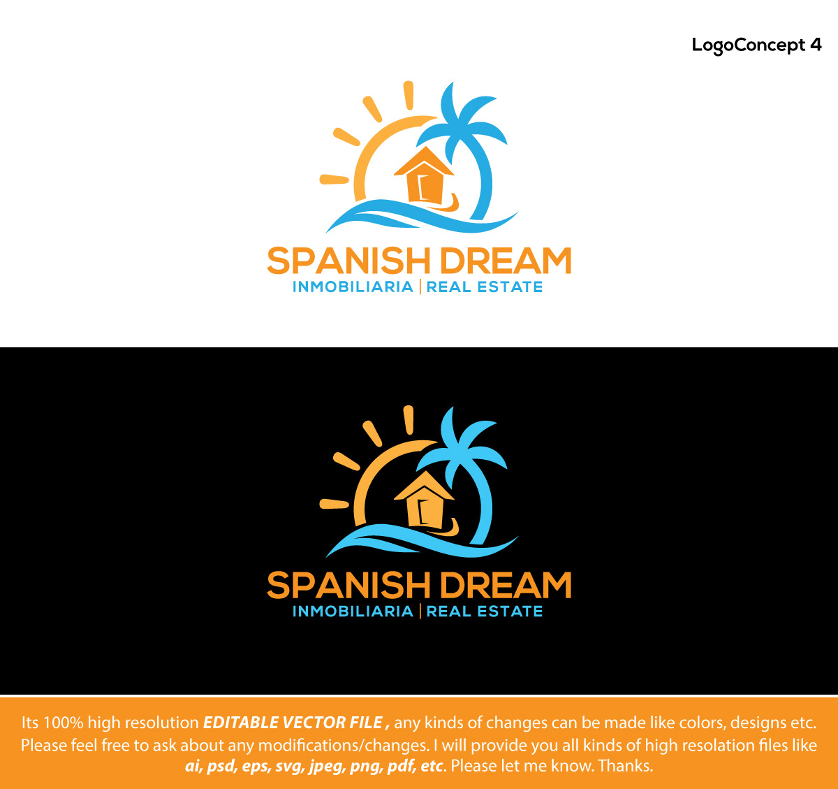 Logo Design by FireflyArt for Spanish Dream Real Estate S.L., B75628917 | Design #28792464