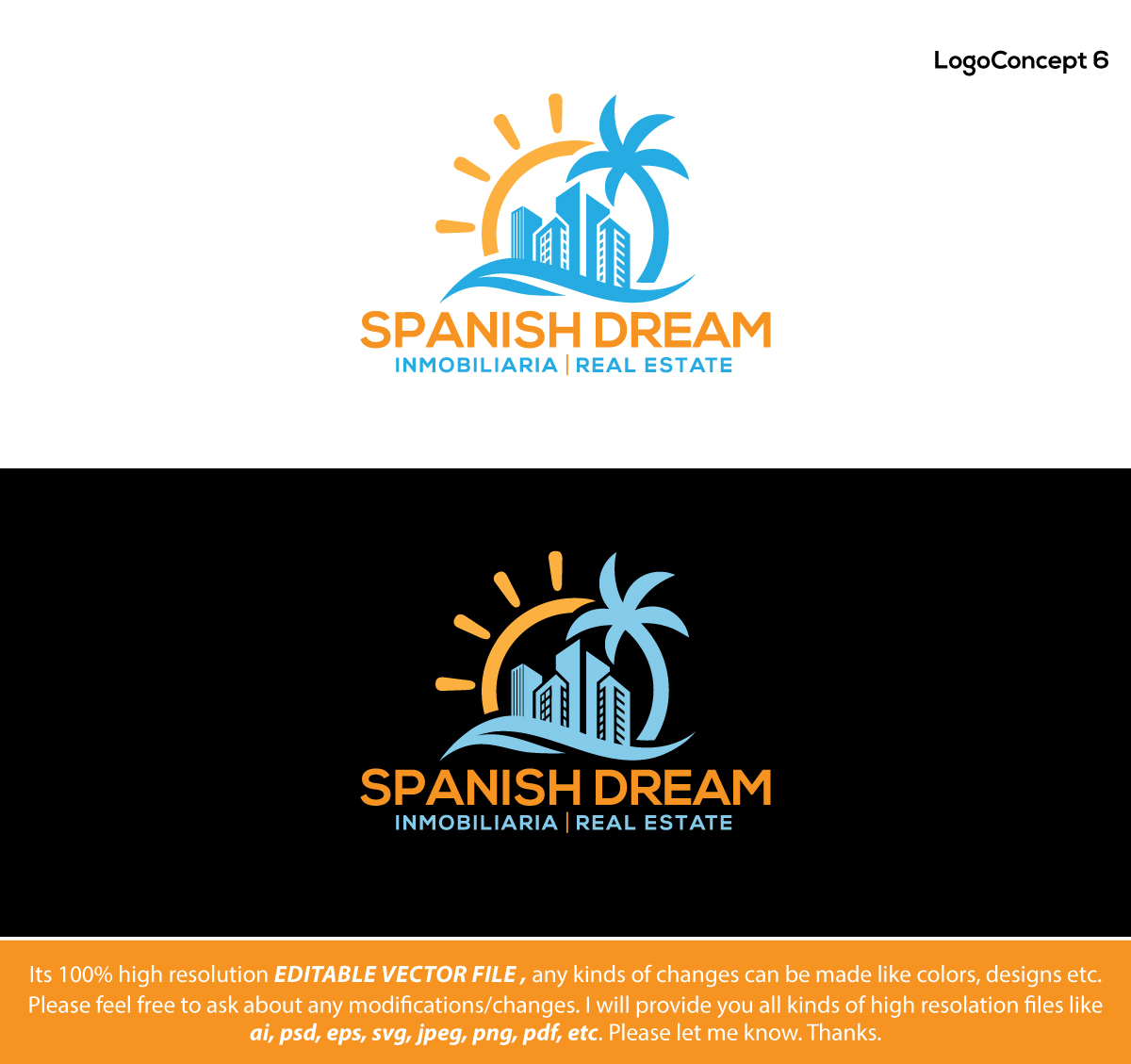 Logo Design by FireflyArt for Spanish Dream Real Estate S.L., B75628917 | Design #28792471