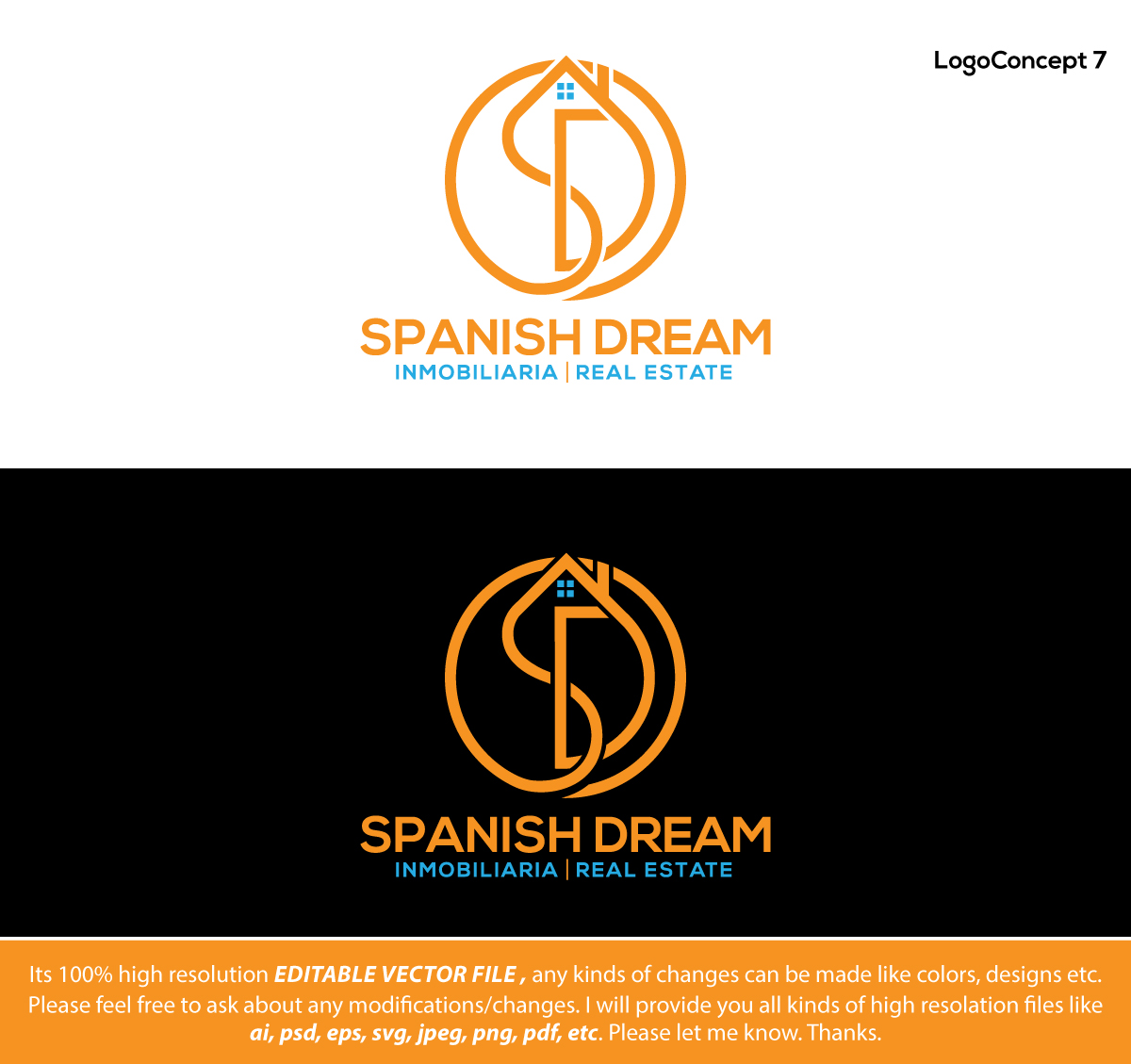 Diseño de Logo por FireflyArt para Spanish Dream Real Estate S.L., B75628917 | Diseño #28792478