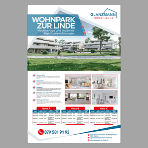 Wohnpark zur Linde - Zeitungsinserat für den Verkauf von Eigentumswohnungen | Newspaper Ad Design by abdul700