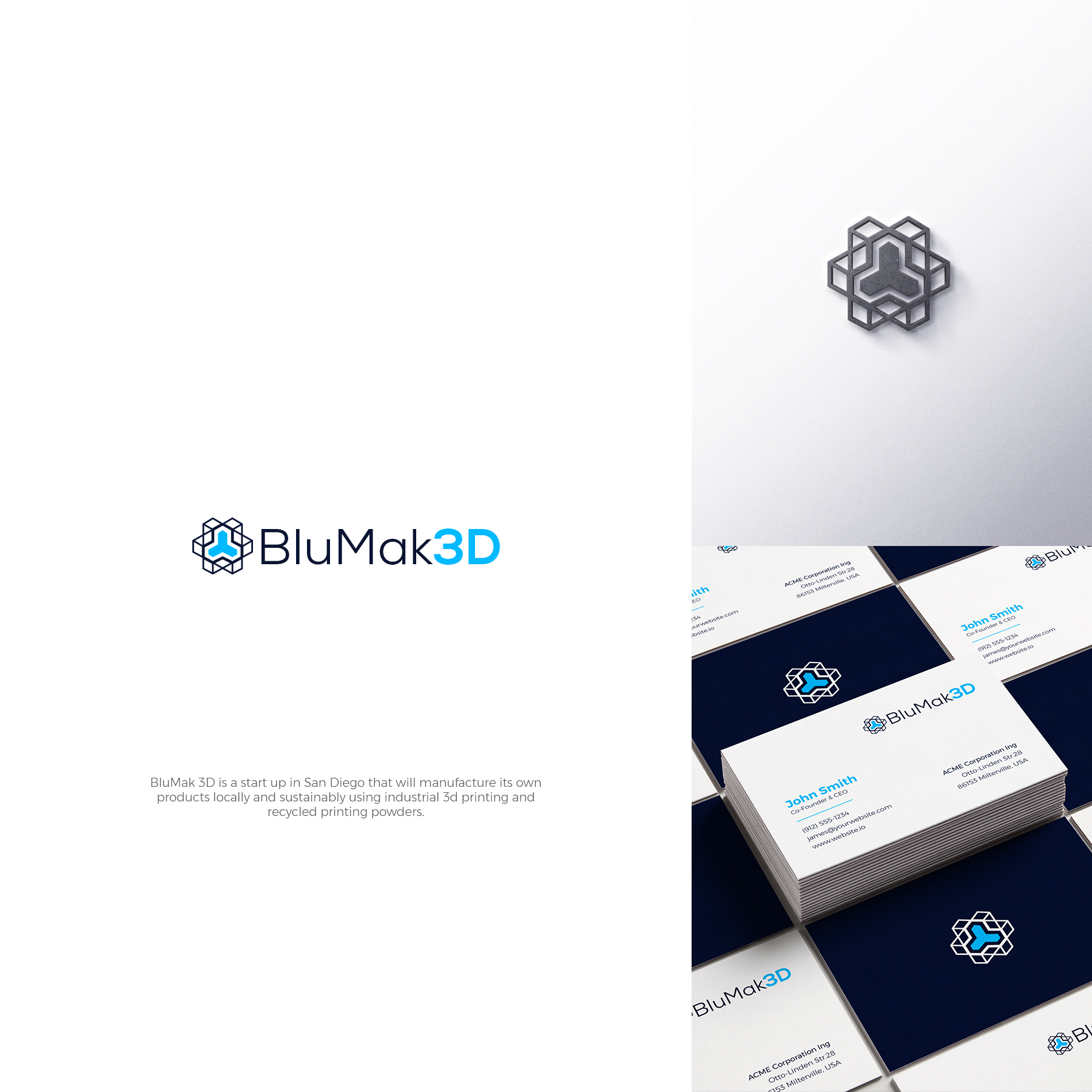 Logo Design by JohnM. for BluMak 3D | Design #28792503
