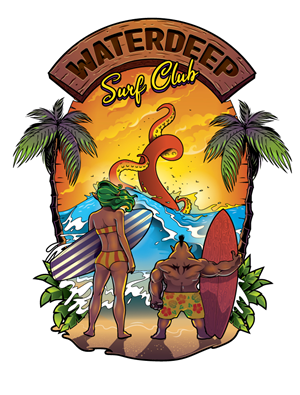 Waterdeep Surf Club T-Shirt design | Diseño de Camiseta por ally designs