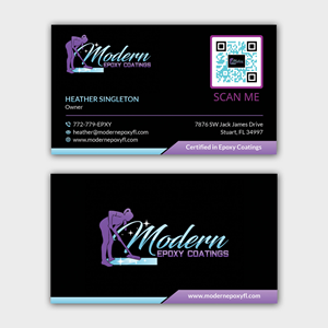 Women Owned and Operated Epoxy floor and countertop coating company | Visitenkarten-Design von T.R