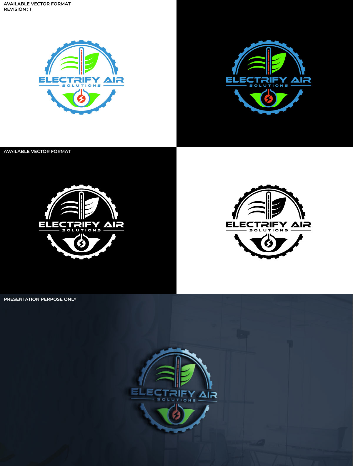 Logo Design by RS_Design for Electrify Air Solutions | Design #28910061