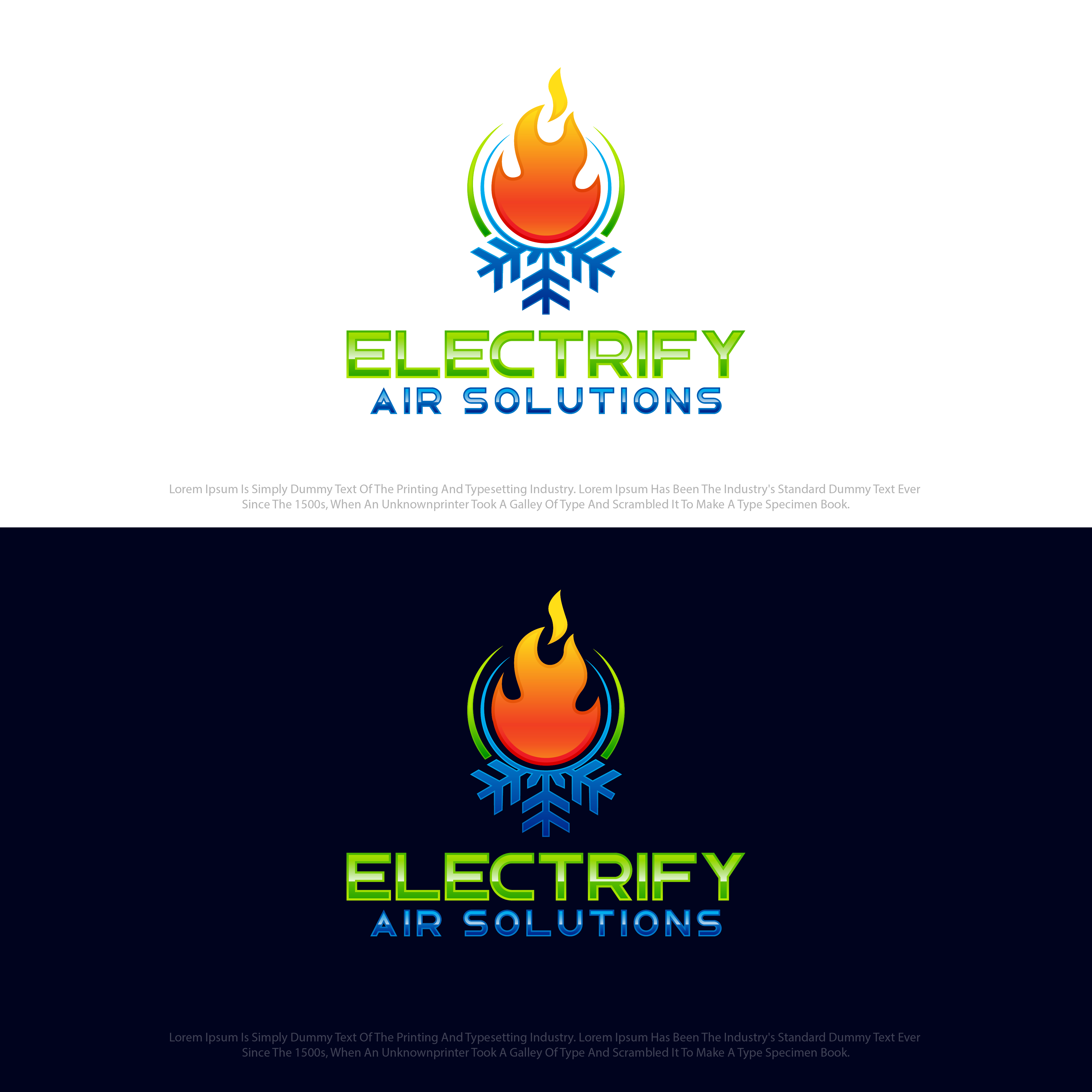 Logo Design by Revolt Team for Electrify Air Solutions | Design #28814248