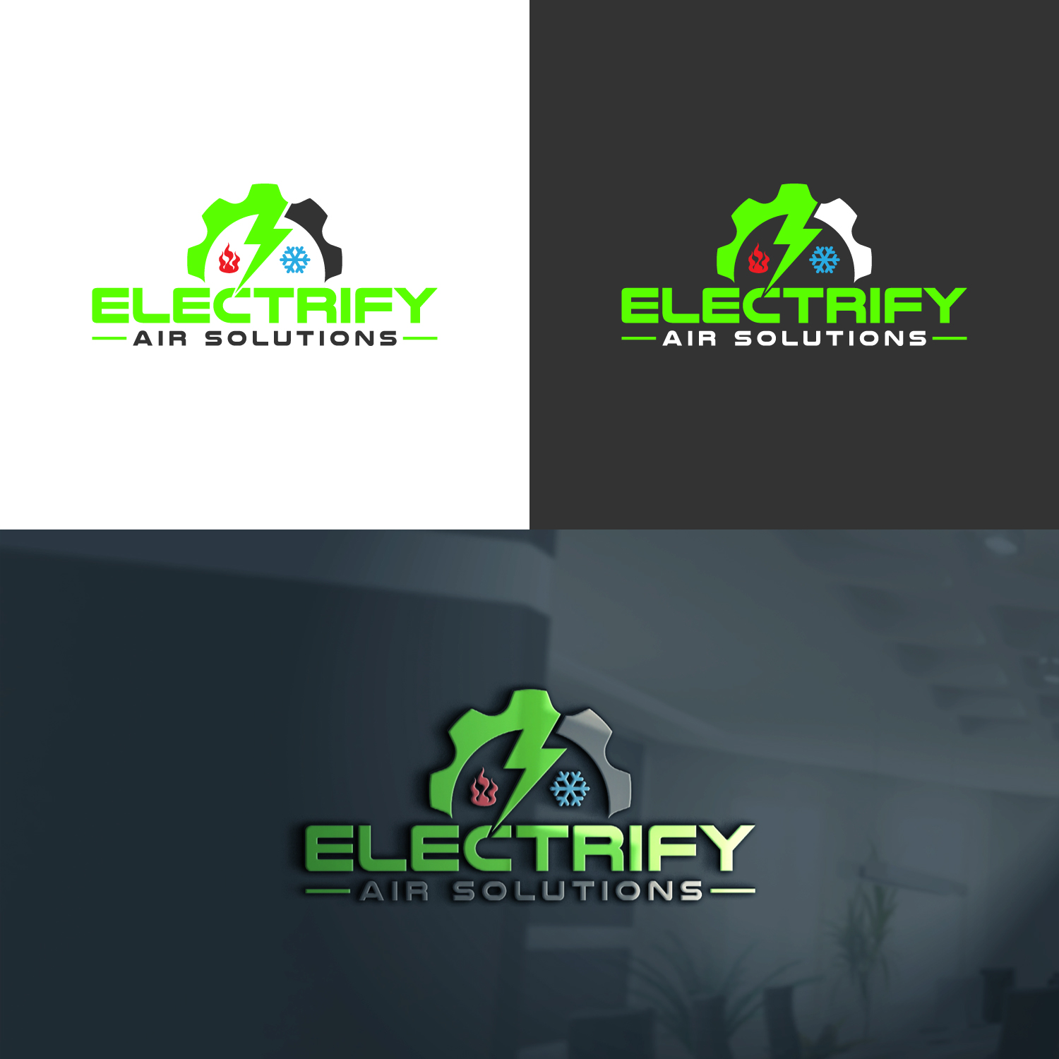 Logo Design by Golden pathos for Electrify Air Solutions | Design #28828922