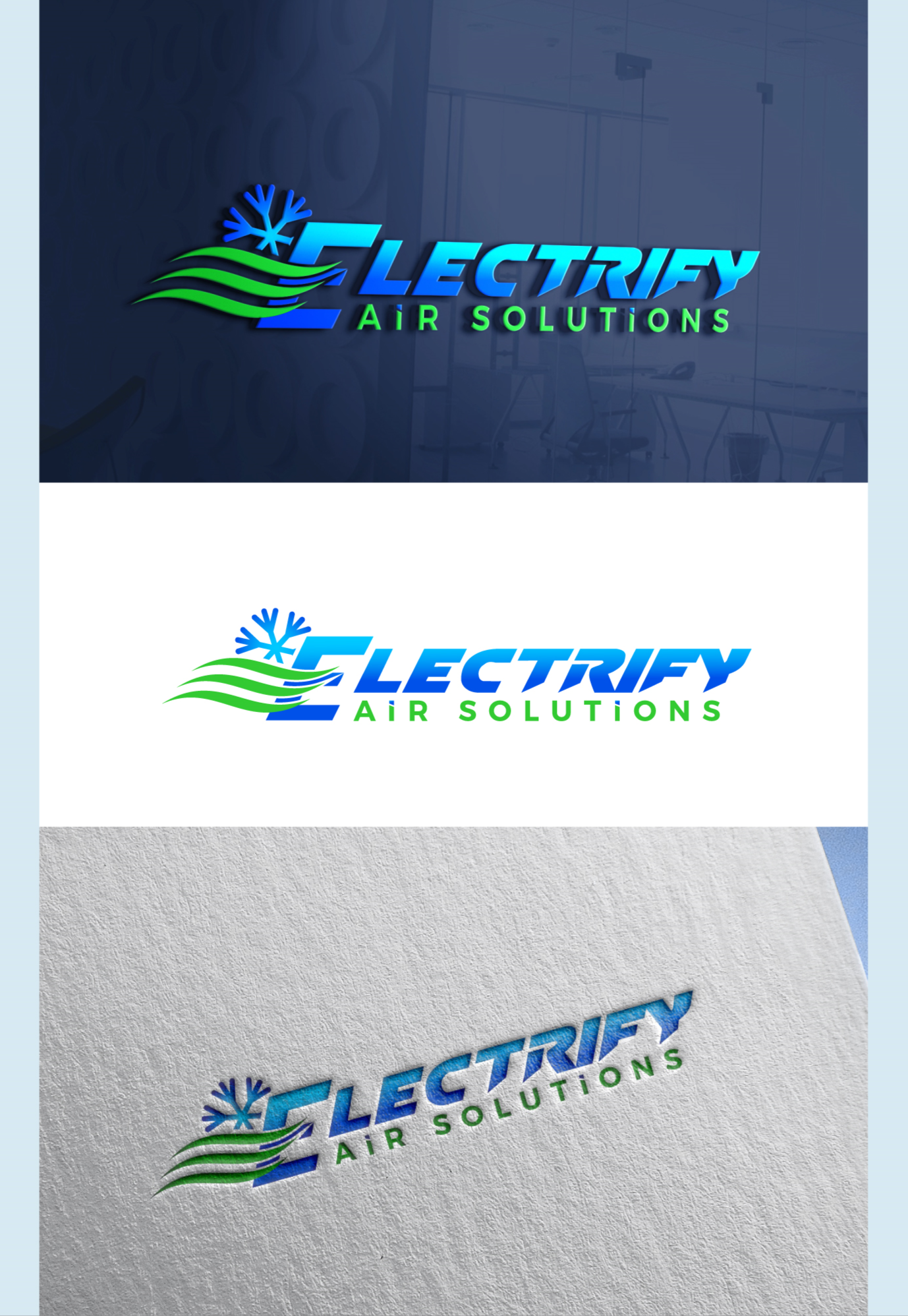 Logo Design by UMBRA Designs for Electrify Air Solutions | Design #28794845