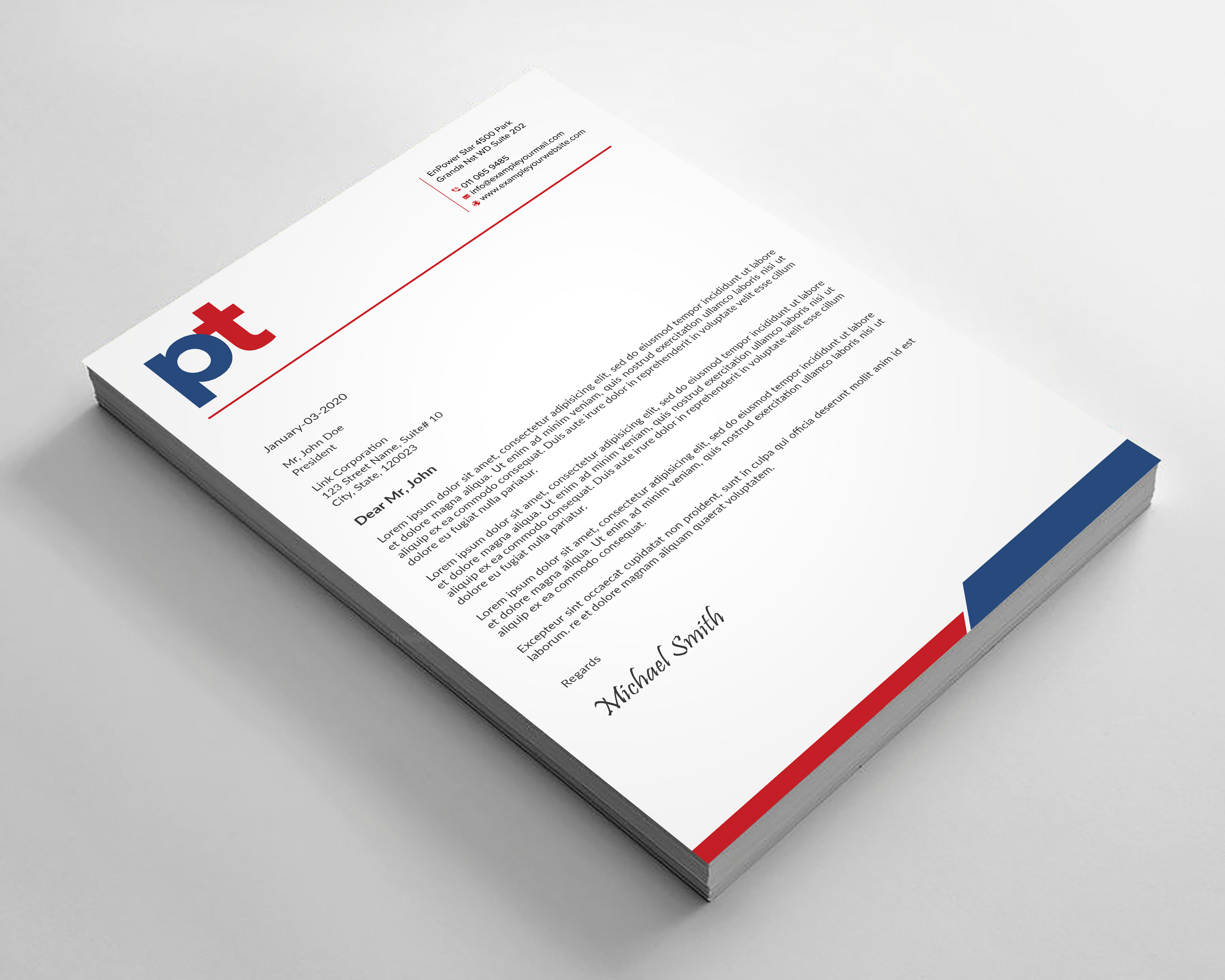 Letterhead Design by sadikul islam for PT CORPORATION INC | Design #28811230