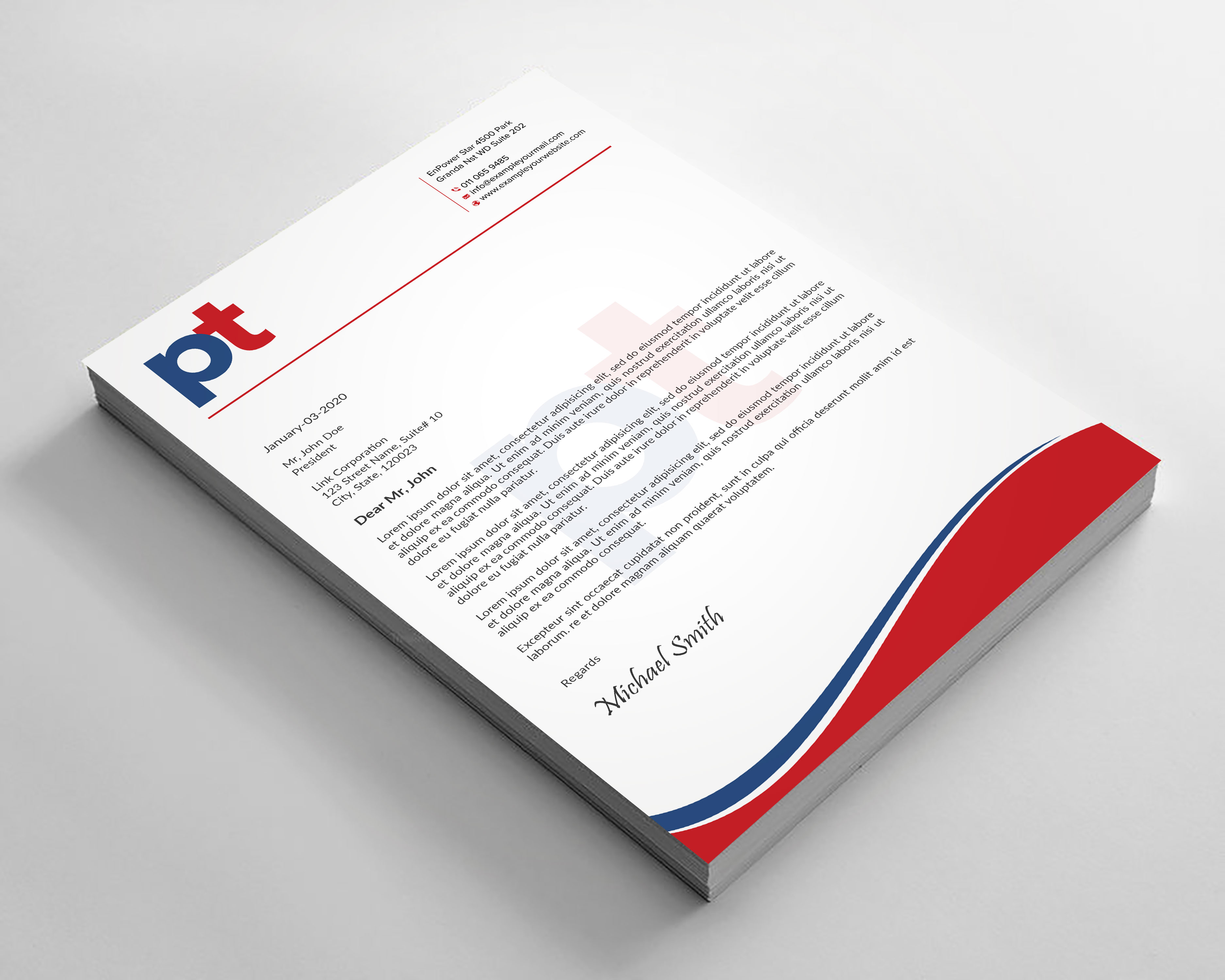 Letterhead Design by sadikul islam for PT CORPORATION INC | Design #28811255