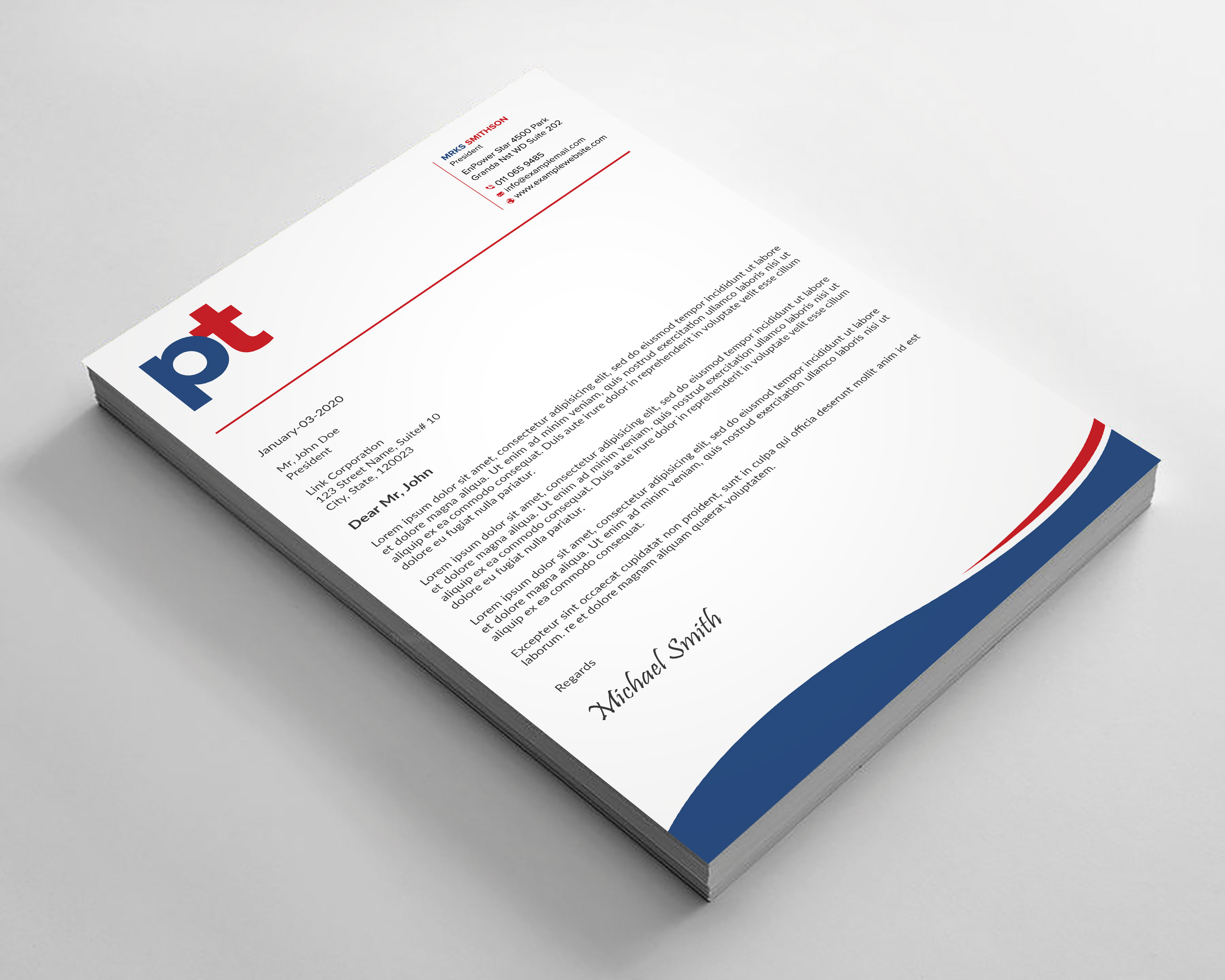 Letterhead Design by sadikul islam for PT CORPORATION INC | Design #28811323