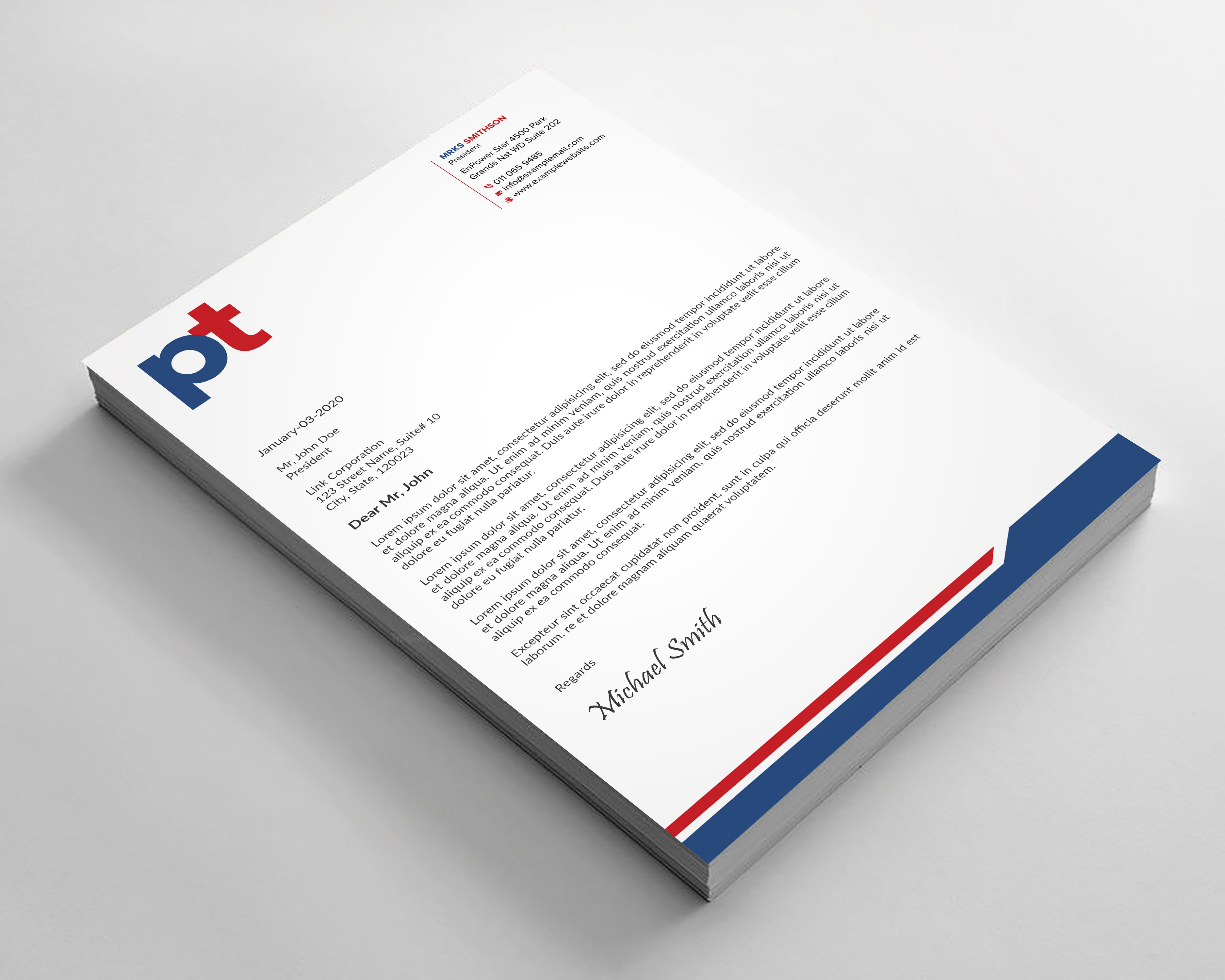 Letterhead Design by sadikul islam for PT CORPORATION INC | Design #28811330