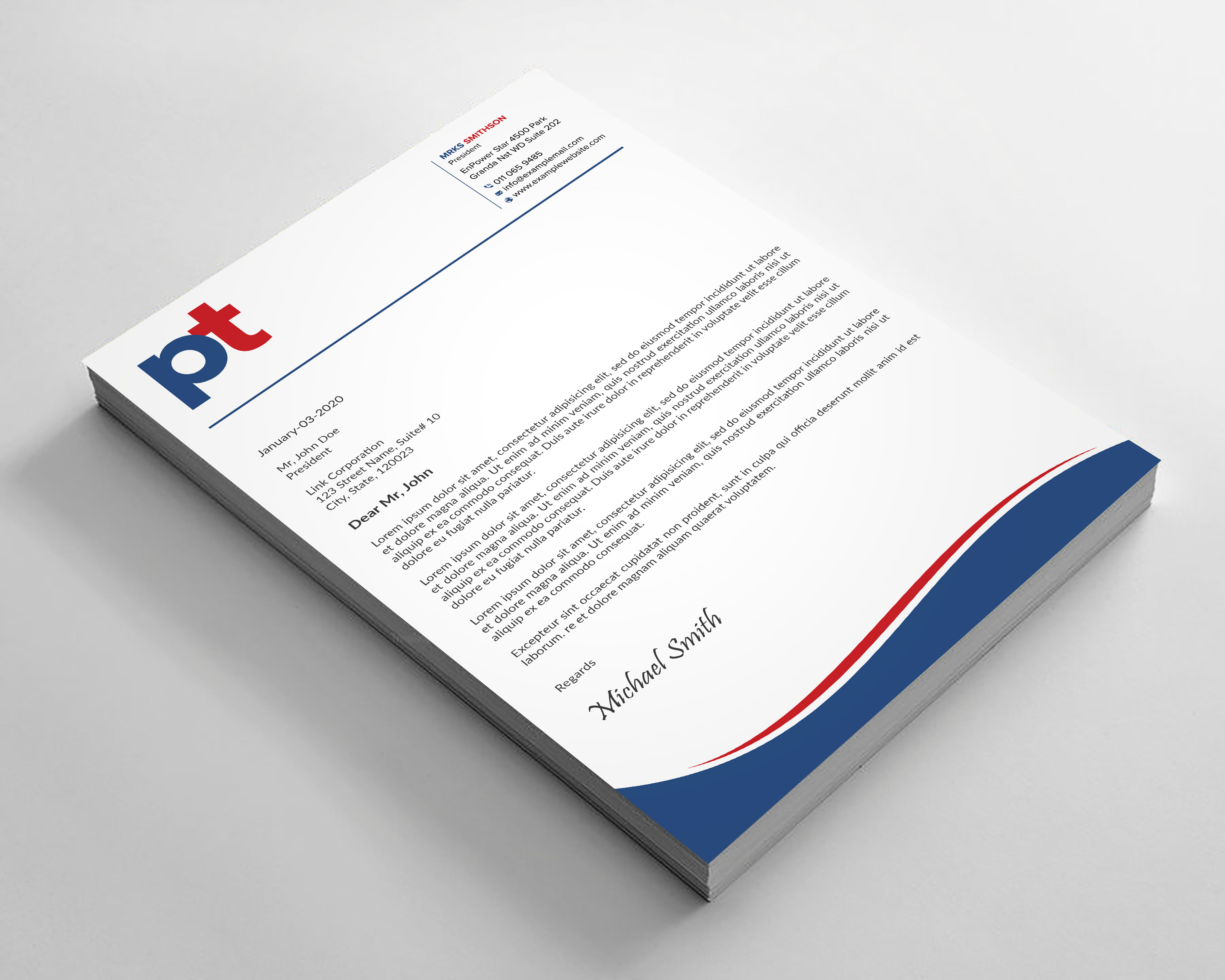 Letterhead Design by sadikul islam for PT CORPORATION INC | Design #28811332