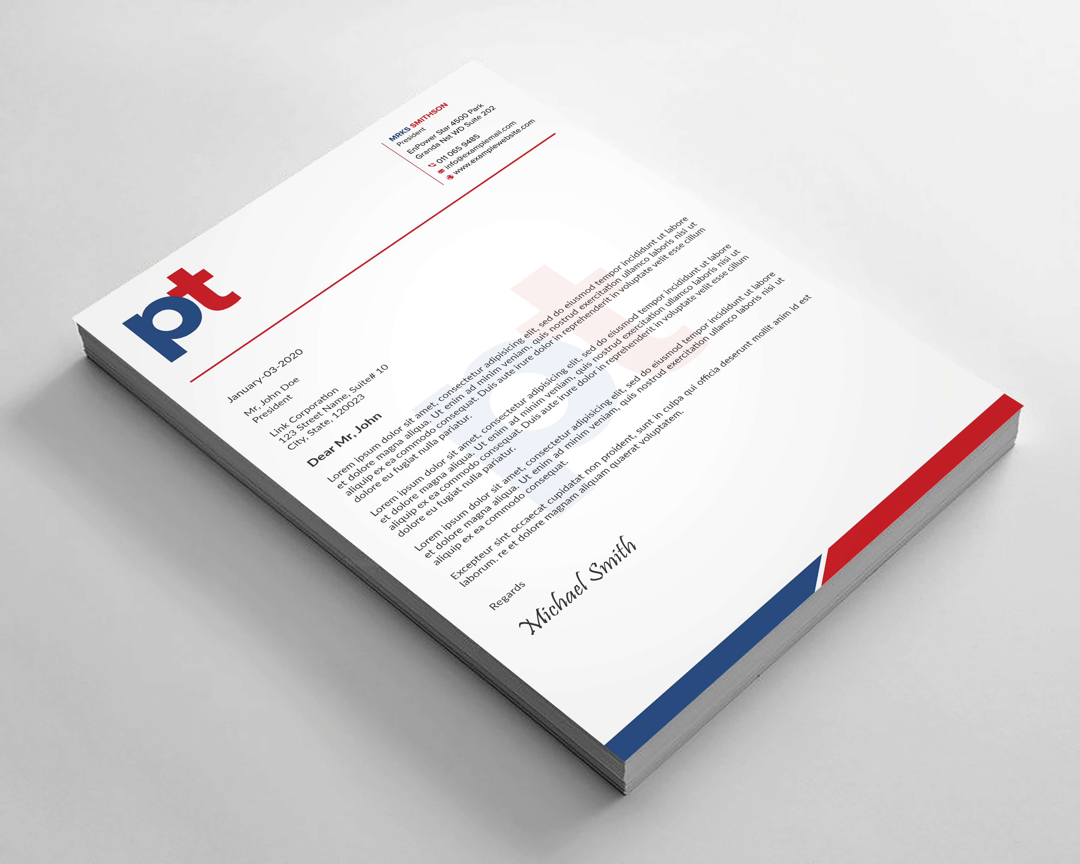 Letterhead Design by sadikul islam for PT CORPORATION INC | Design #28814270