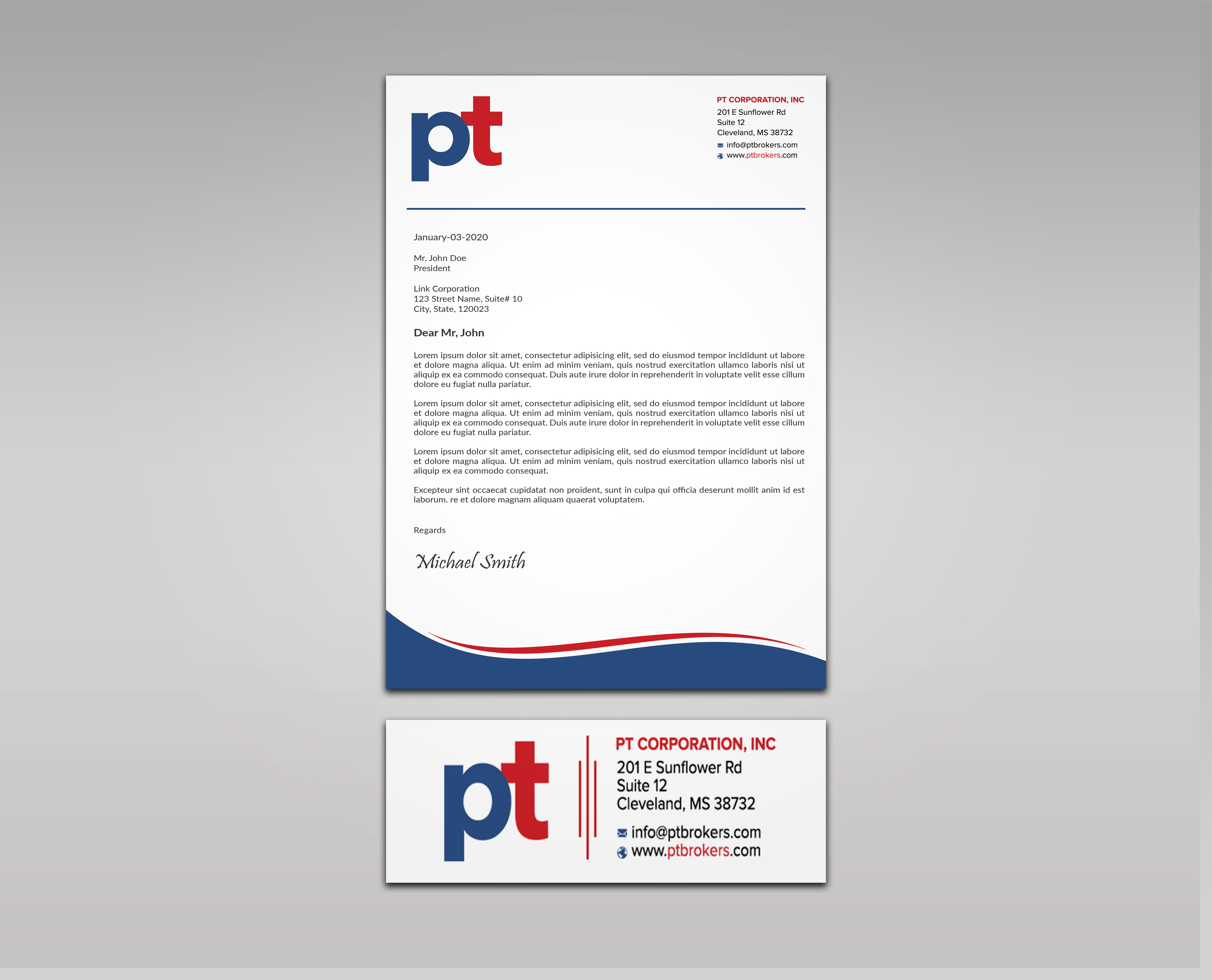 Letterhead Design by sadikul islam for PT CORPORATION INC | Design #28814277