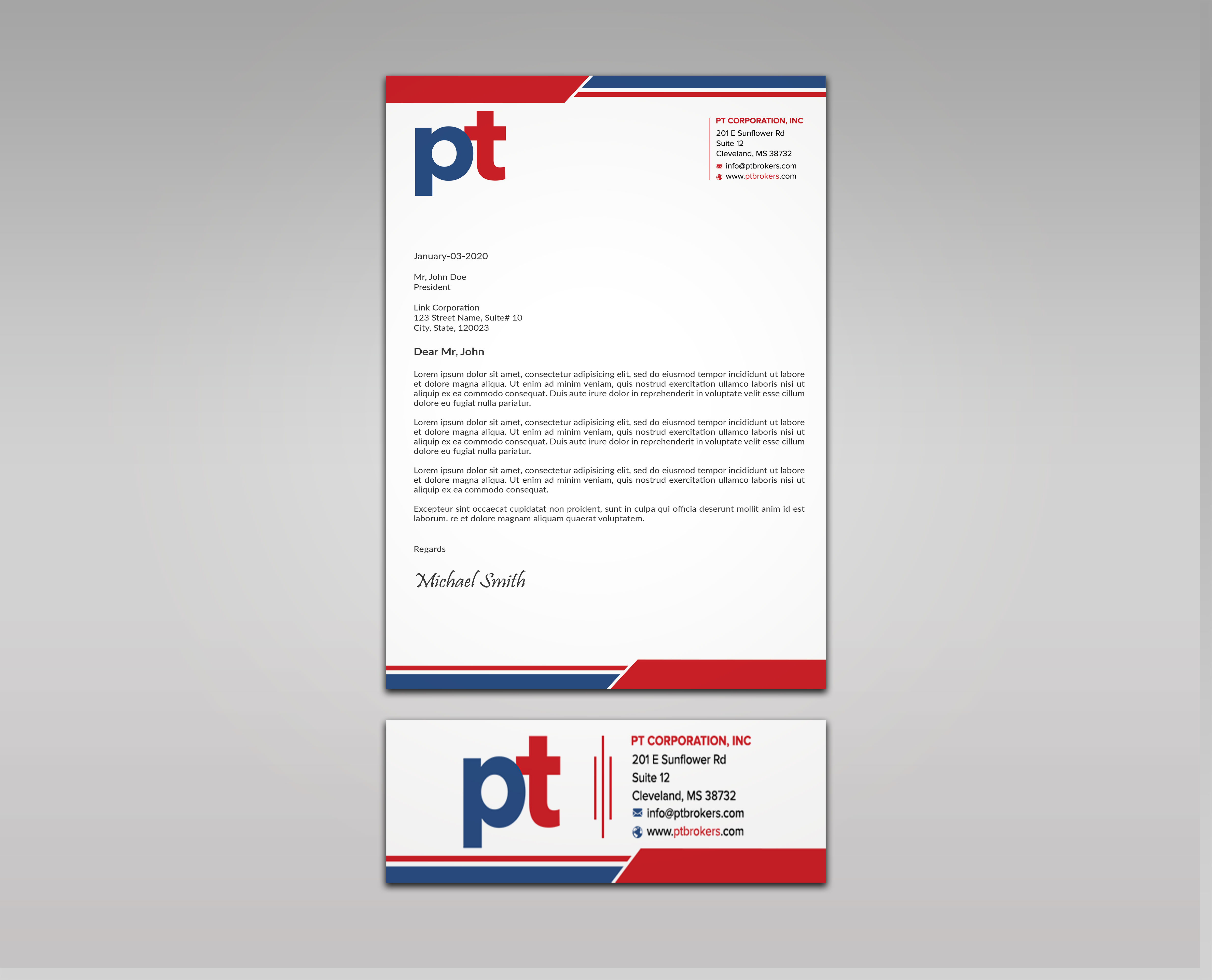 Letterhead Design by sadikul islam for PT CORPORATION INC | Design #28814289