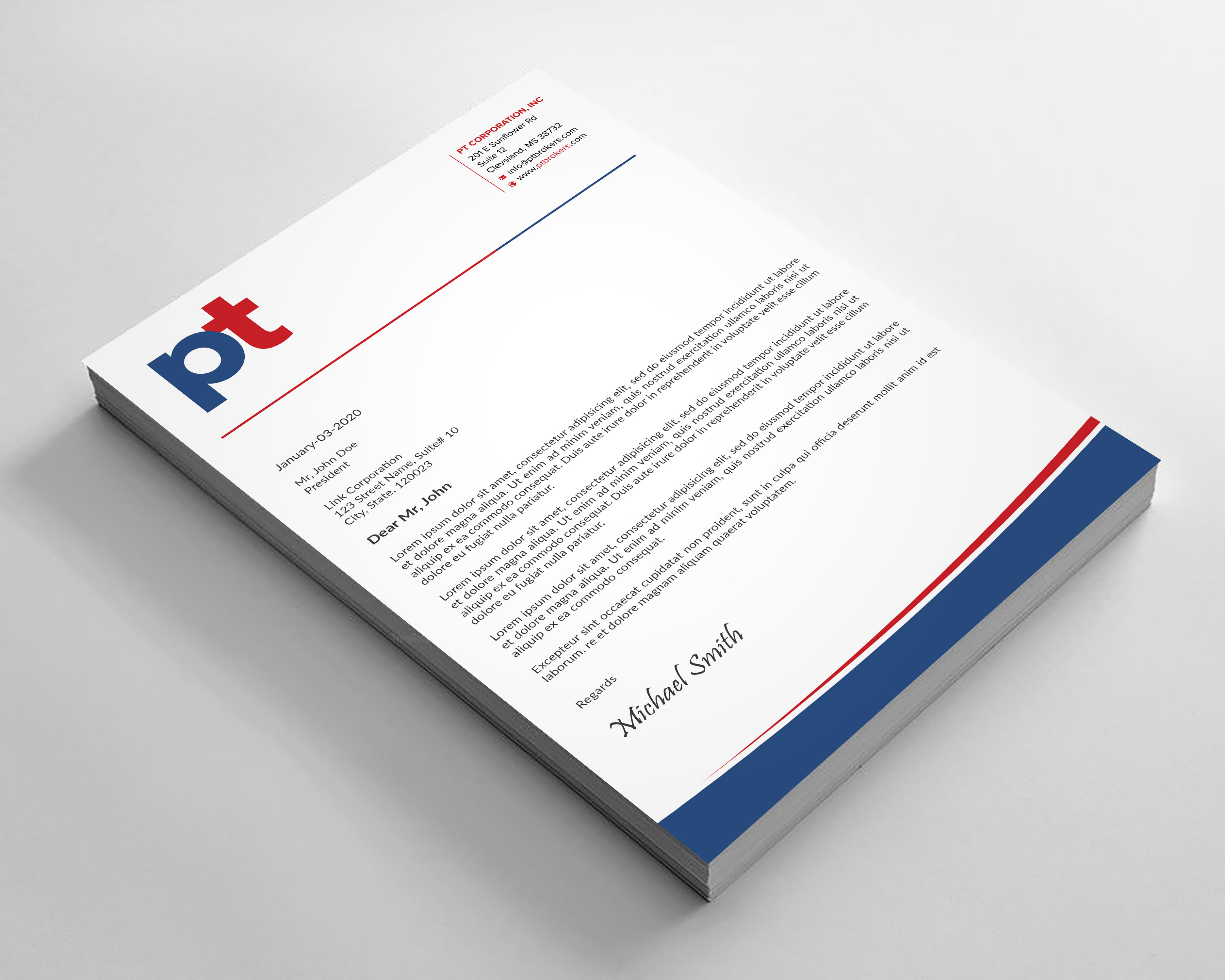 Letterhead Design by sadikul islam for PT CORPORATION INC | Design #28814309