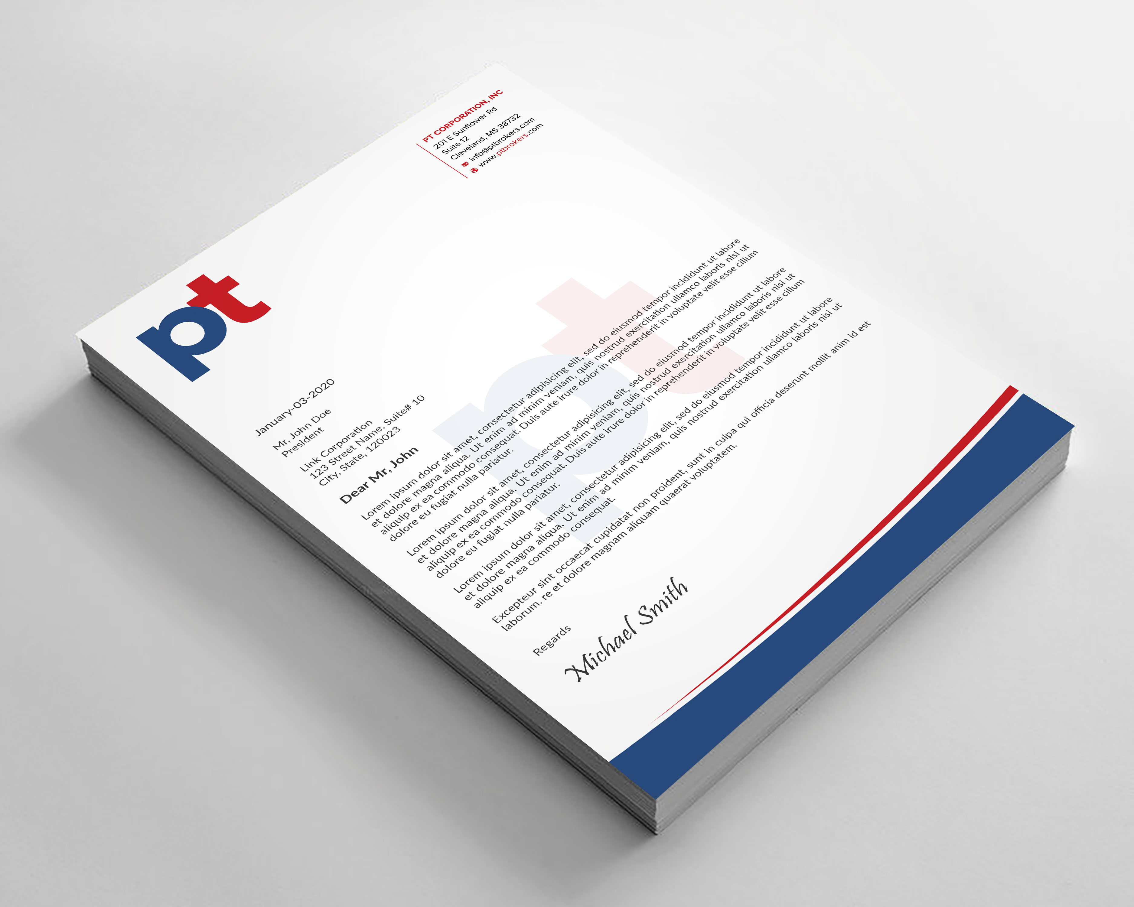 Letterhead Design by sadikul islam for PT CORPORATION INC | Design #28814315