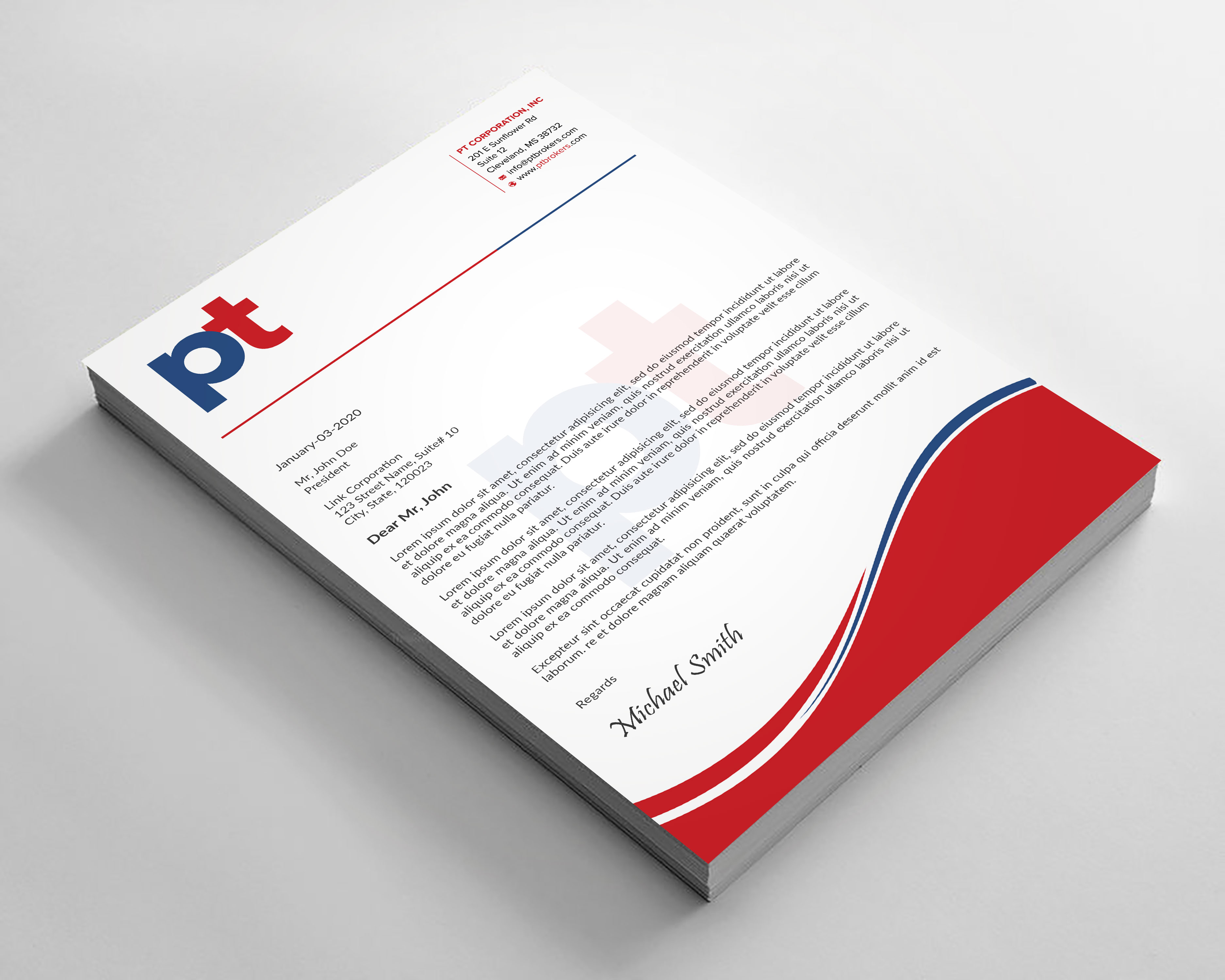 Letterhead Design by sadikul islam for PT CORPORATION INC | Design #28814319