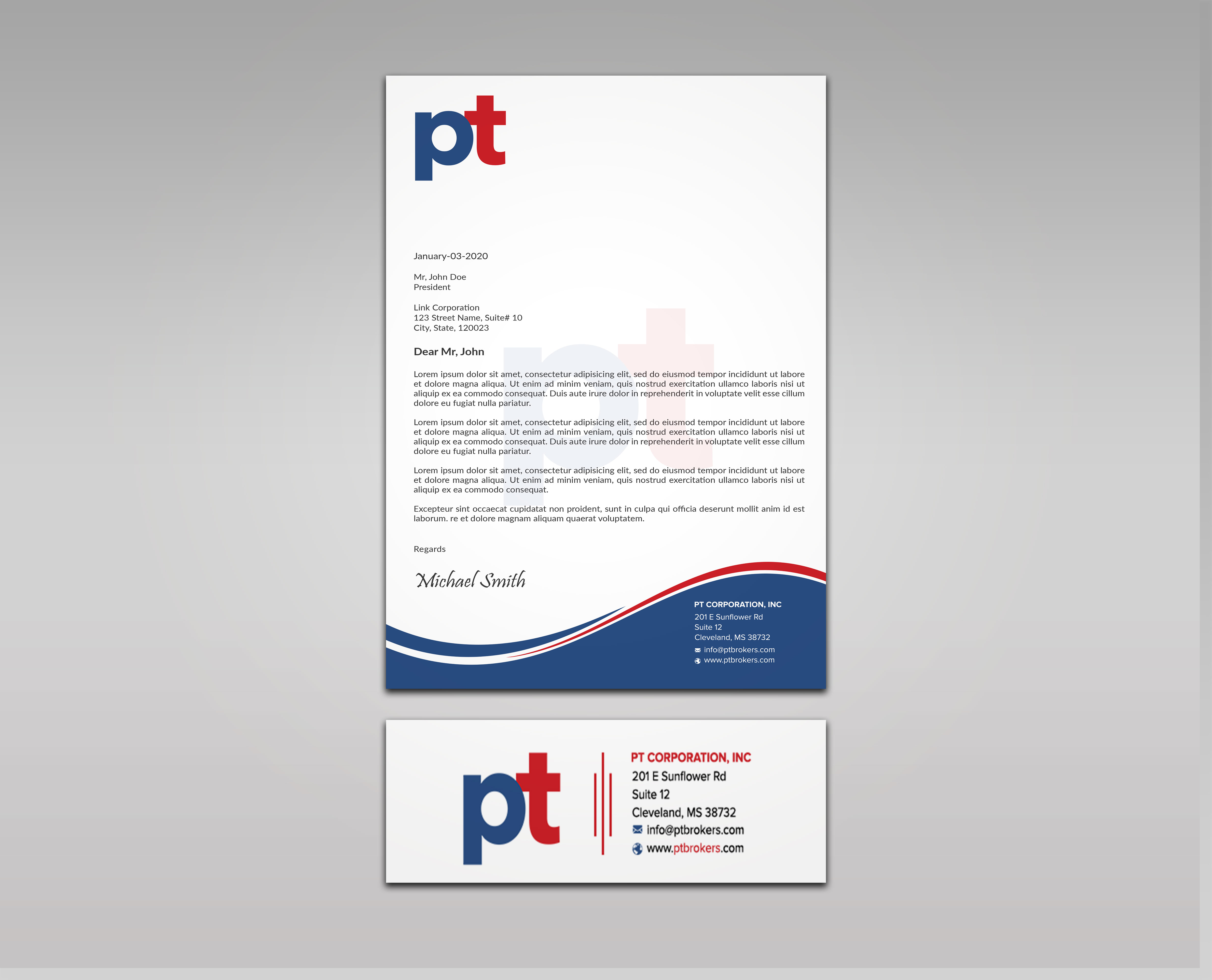 Letterhead Design by sadikul islam for PT CORPORATION INC | Design #28814324
