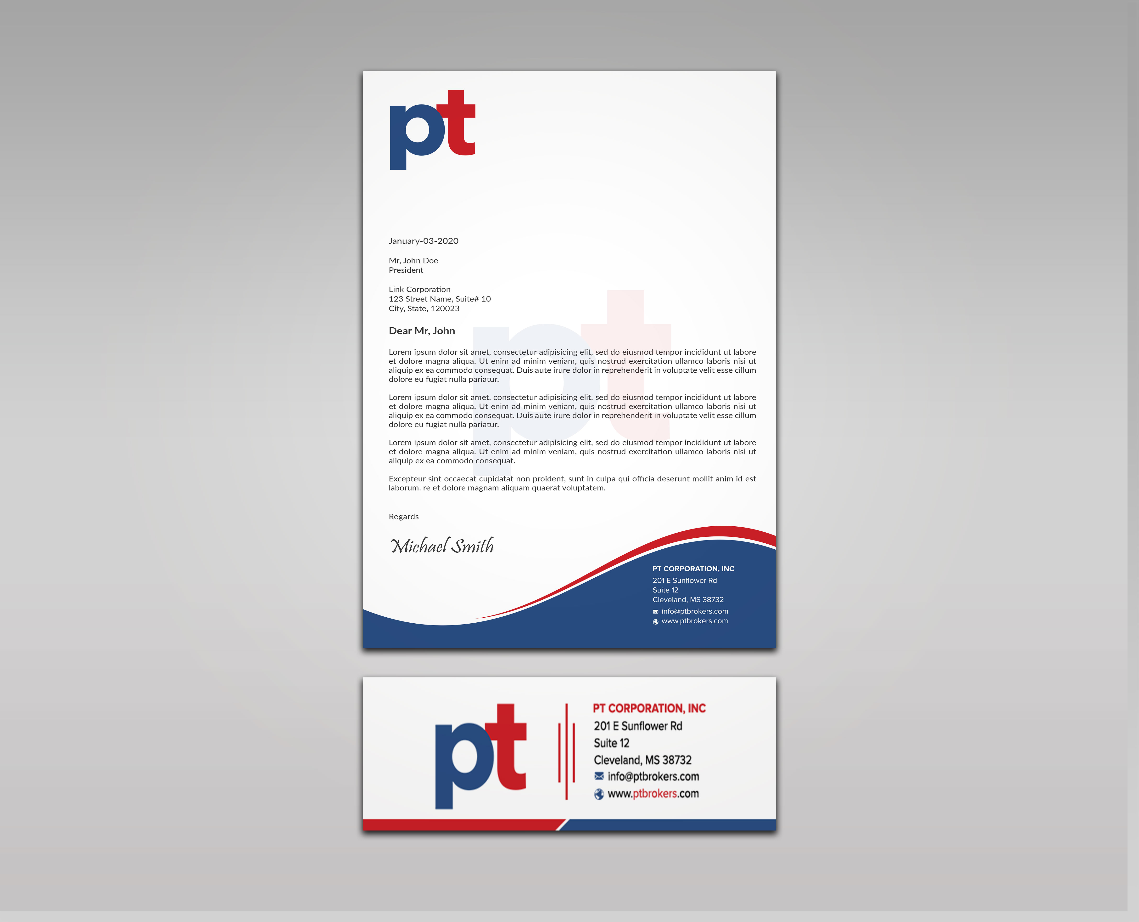 Letterhead Design by sadikul islam for PT CORPORATION INC | Design #28814331