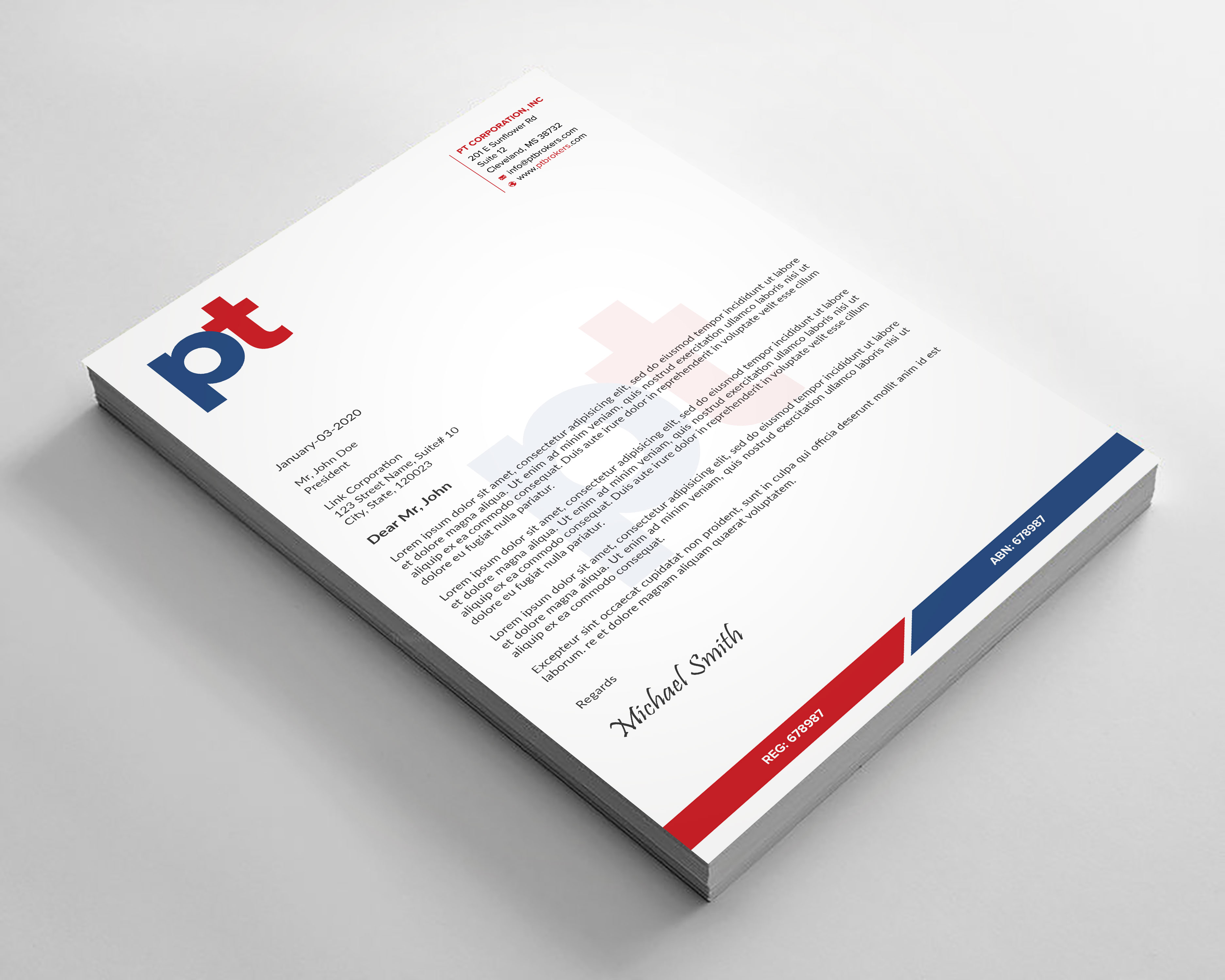 Letterhead Design by sadikul islam for PT CORPORATION INC | Design #28814739