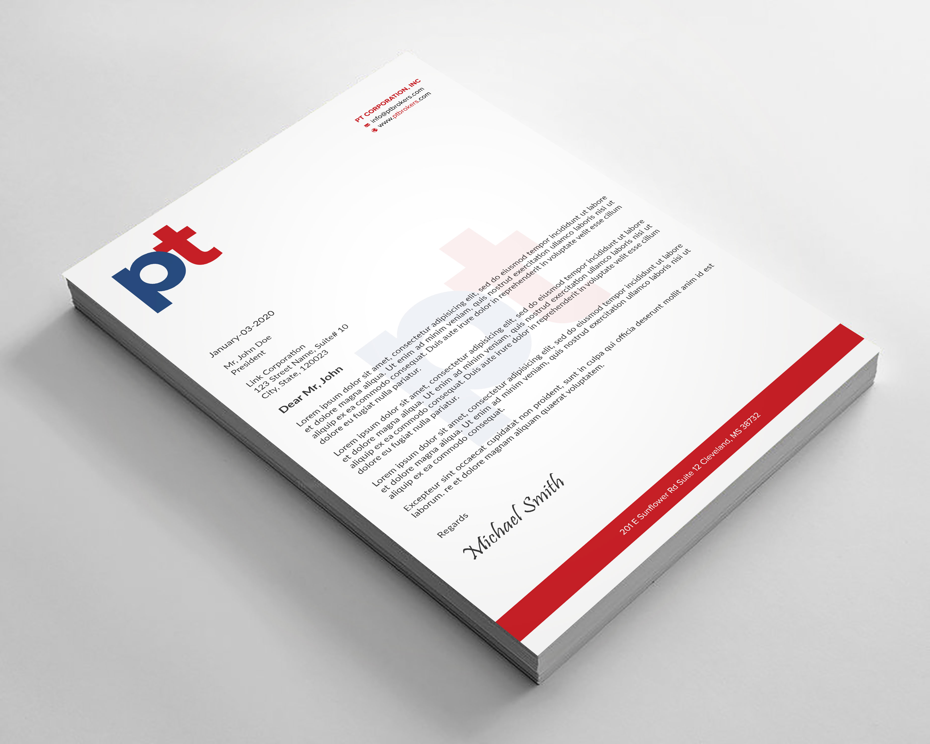 Letterhead Design by sadikul islam for PT CORPORATION INC | Design #28814744