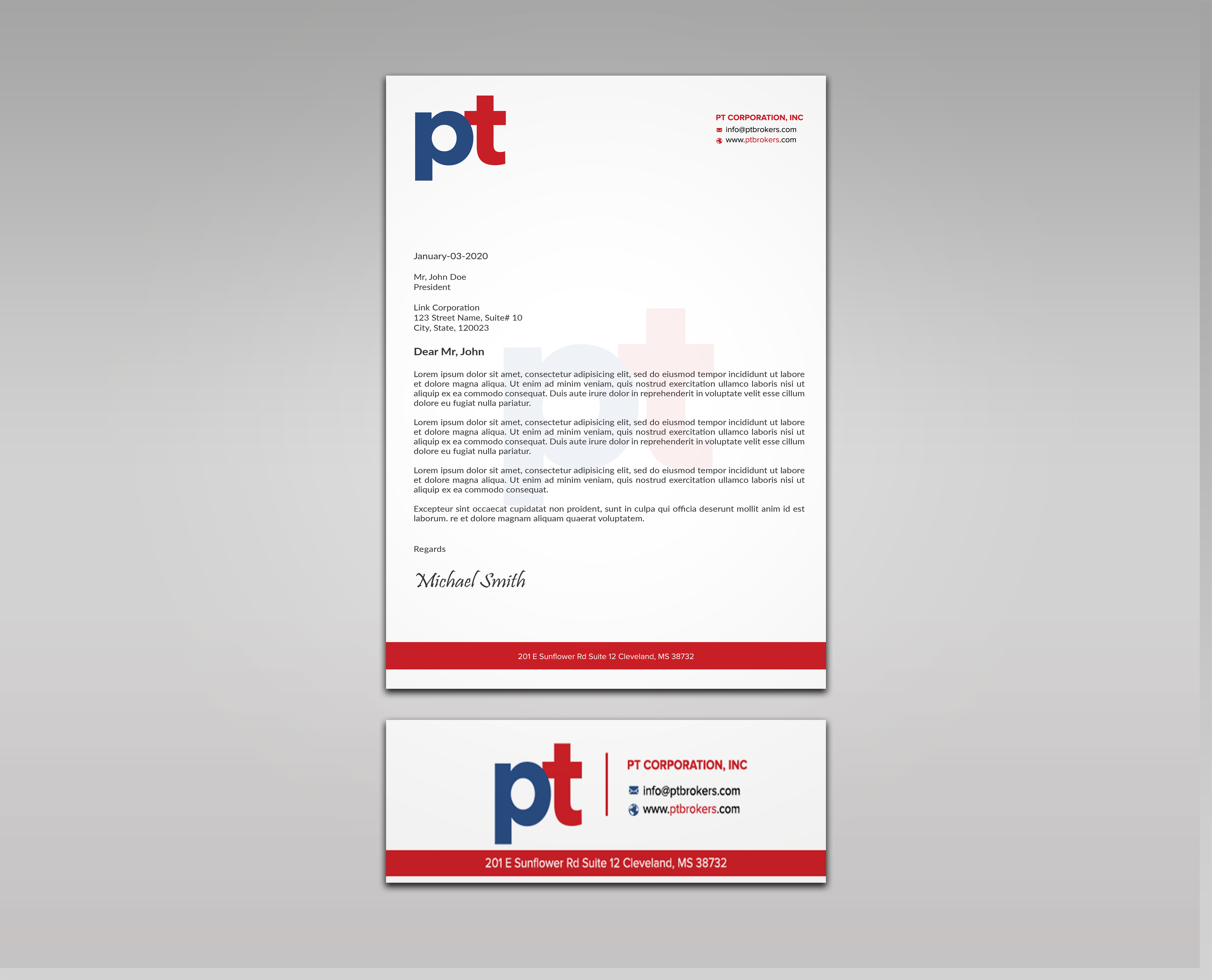 Design En-Tête par sadikul islam pour PT CORPORATION INC | Design #28814747