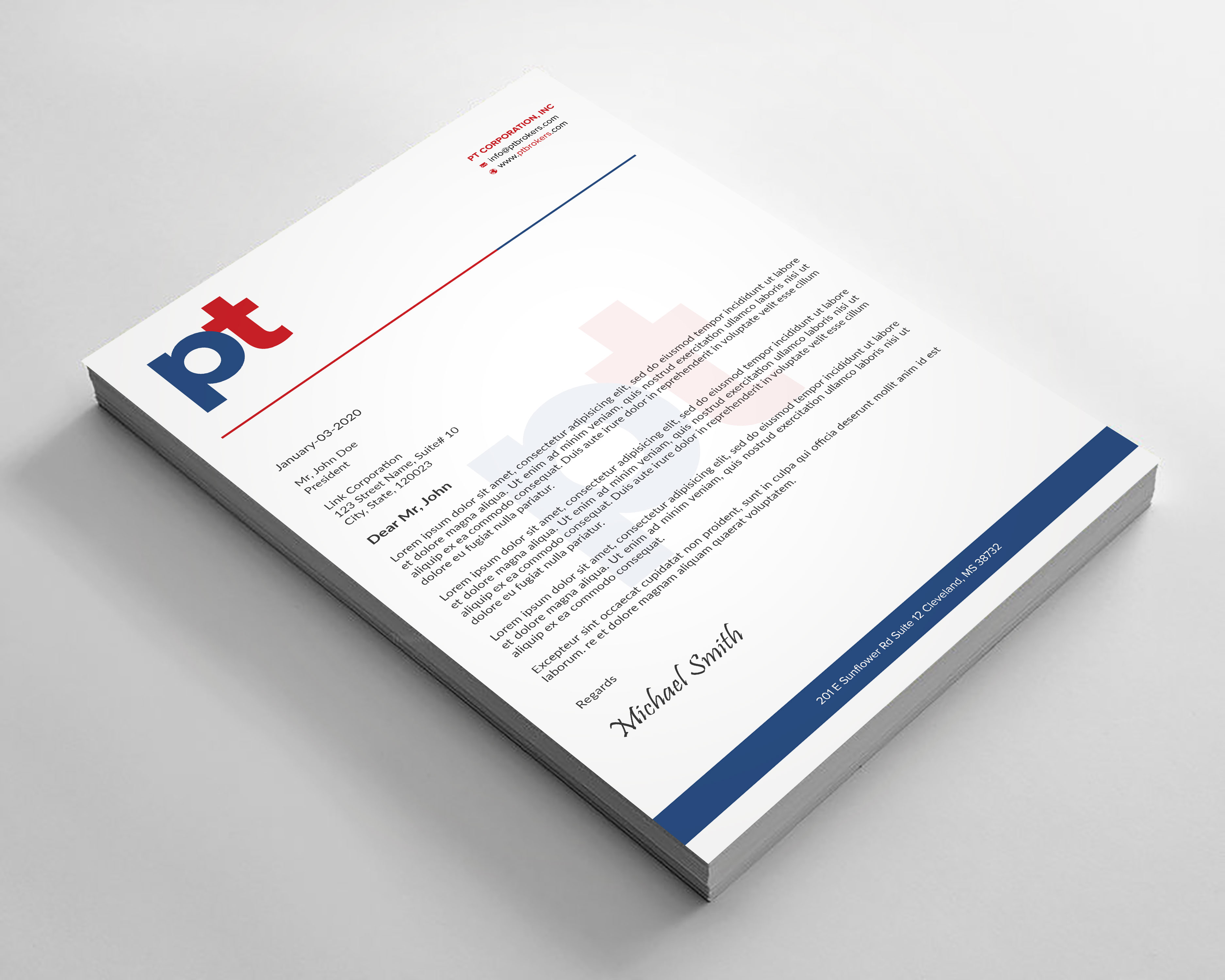 Letterhead Design by sadikul islam for PT CORPORATION INC | Design #28814748