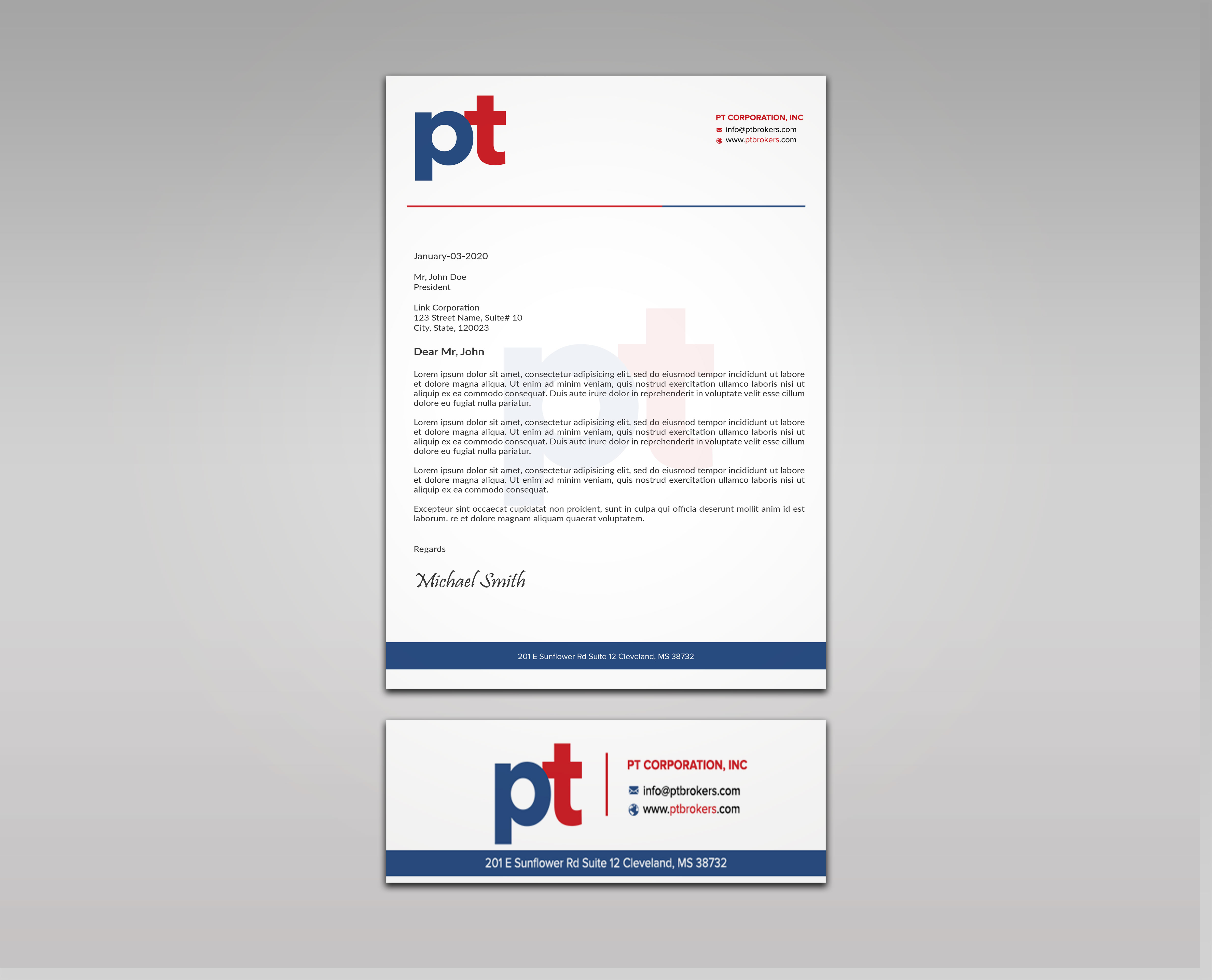 Design En-Tête par sadikul islam pour PT CORPORATION INC | Design #28814757