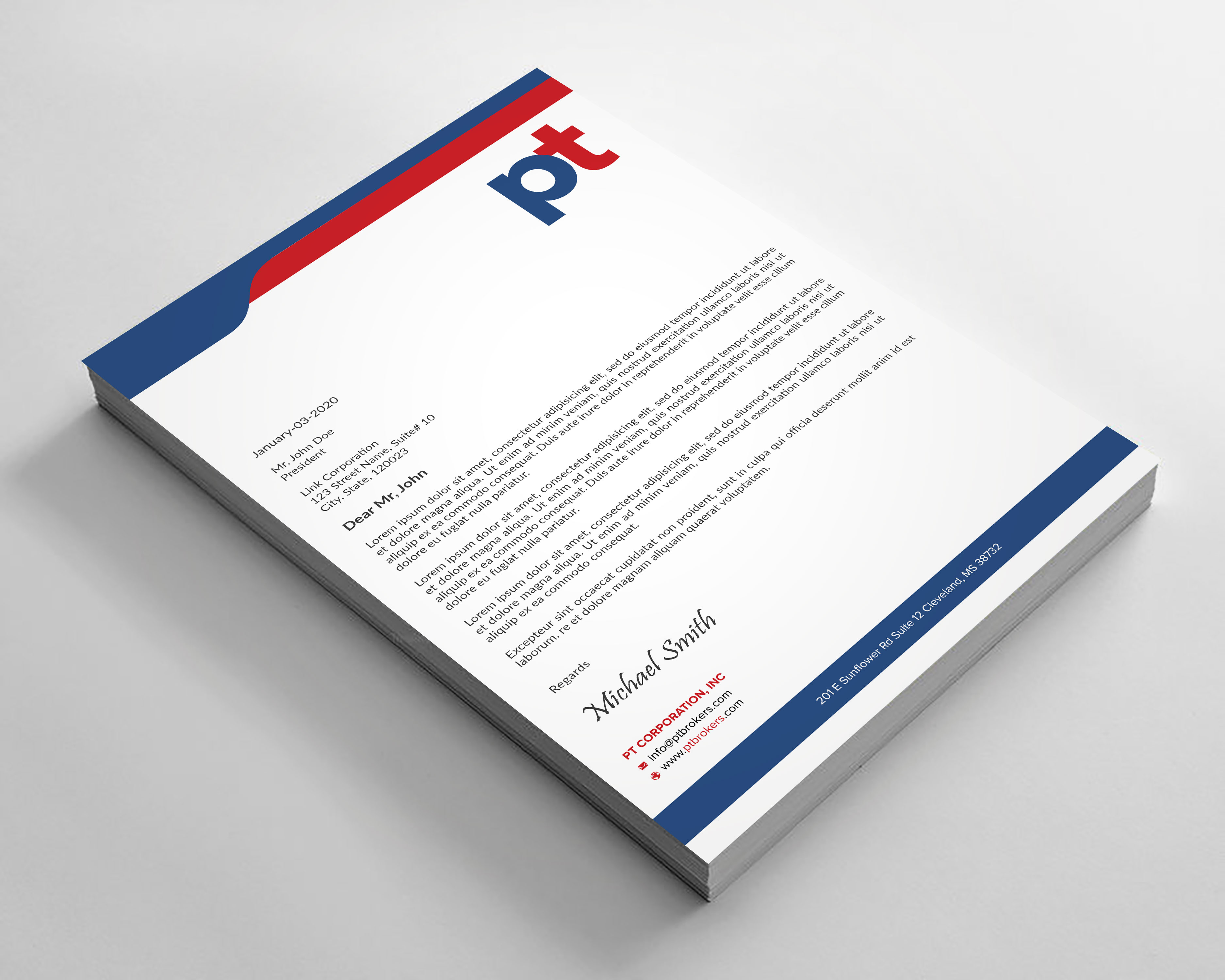 Diseño de Membrete por sadikul islam para PT CORPORATION INC | Diseño #28814759