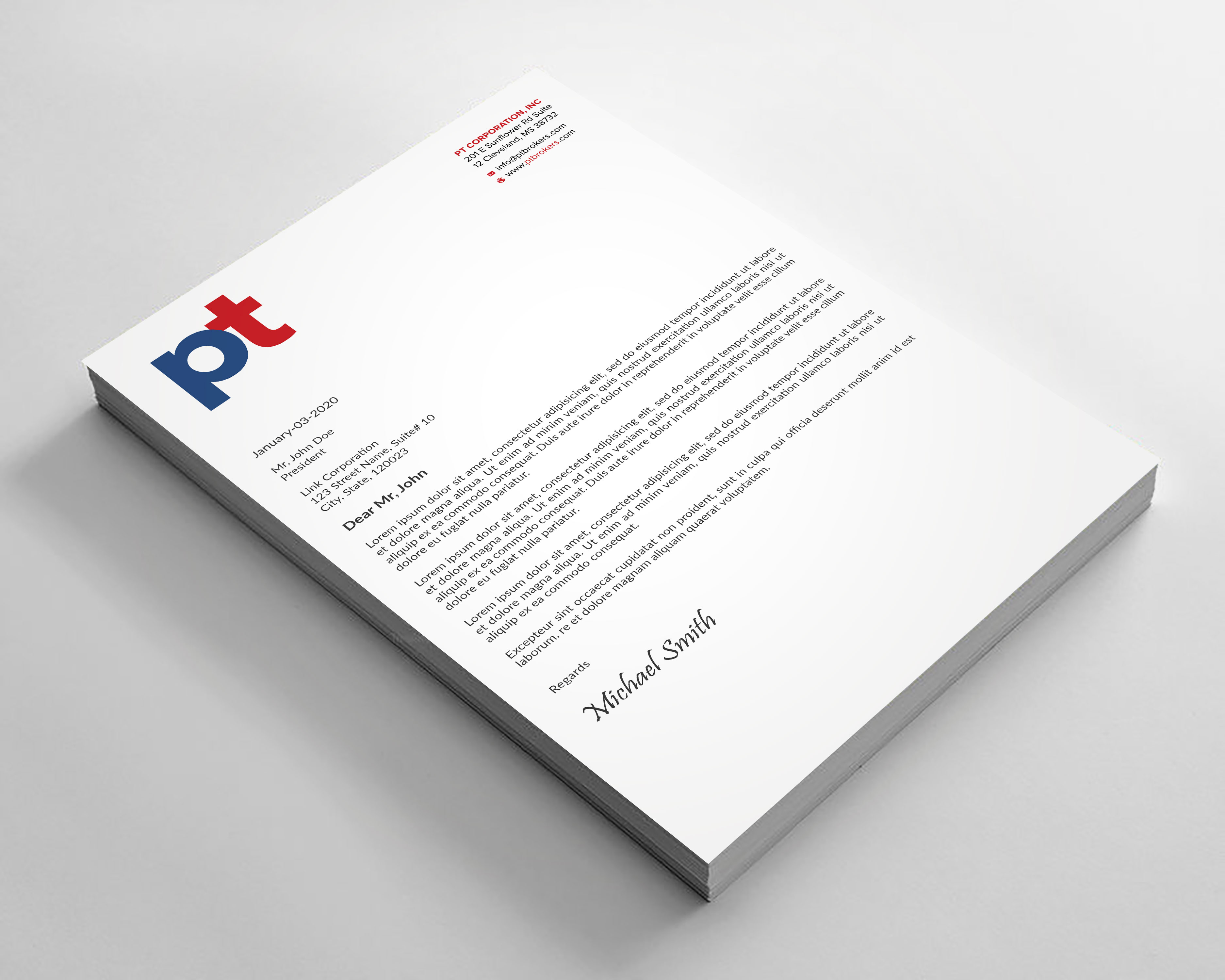 Letterhead Design by sadikul islam for PT CORPORATION INC | Design #28814760