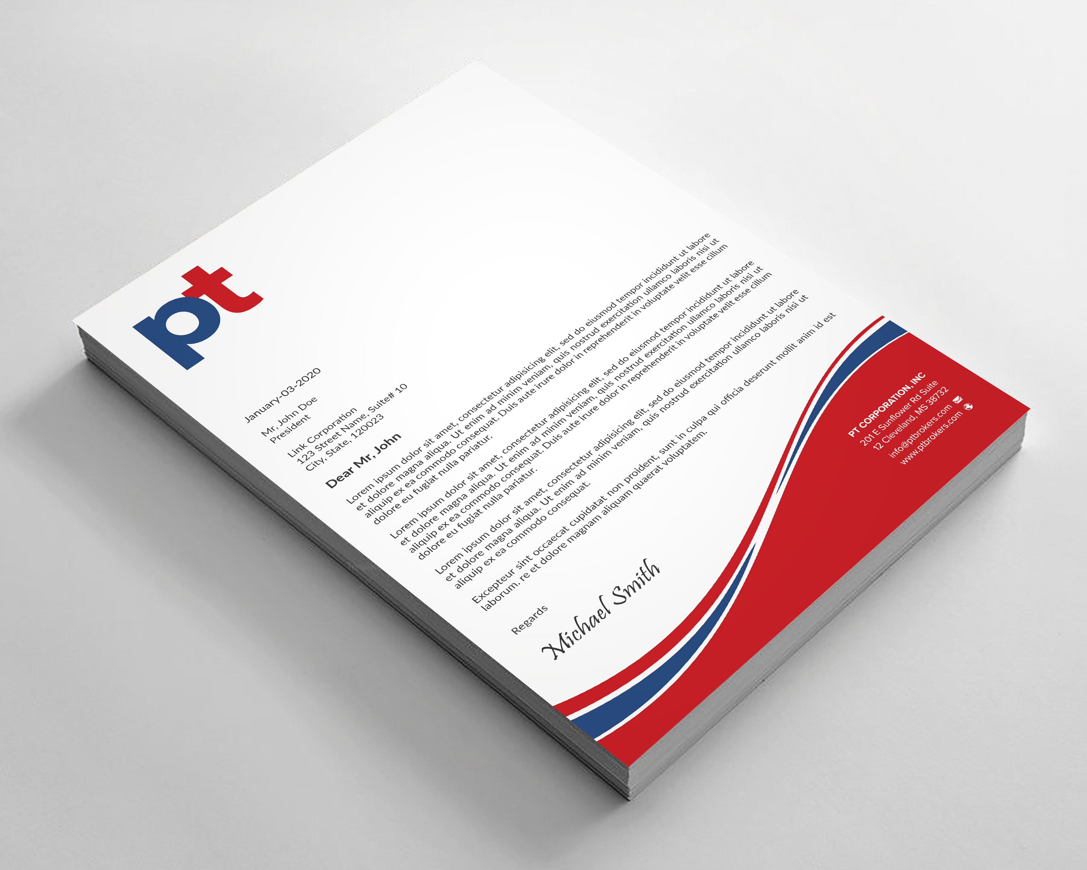 Letterhead Design by sadikul islam for PT CORPORATION INC | Design #28816280