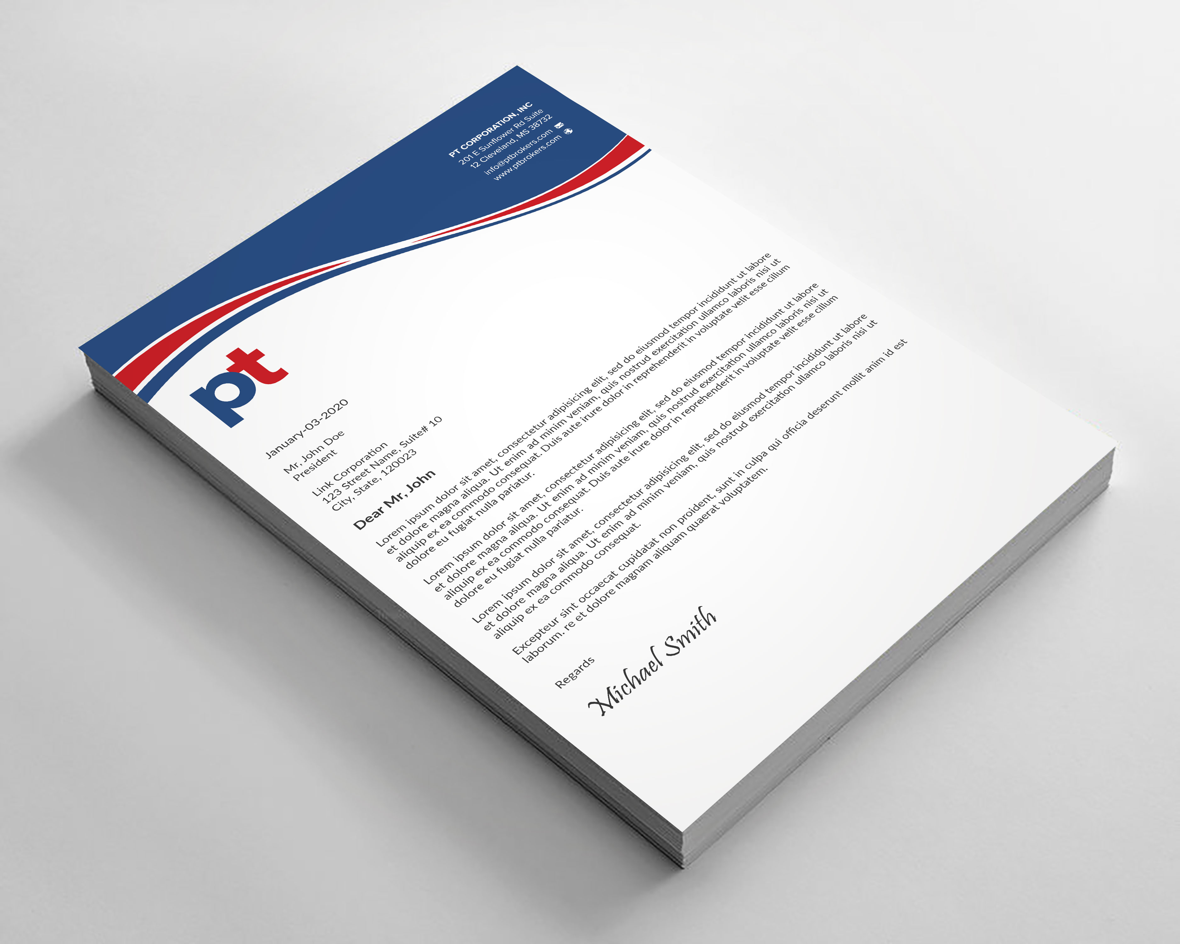 Letterhead Design by sadikul islam for PT CORPORATION INC | Design #28816317