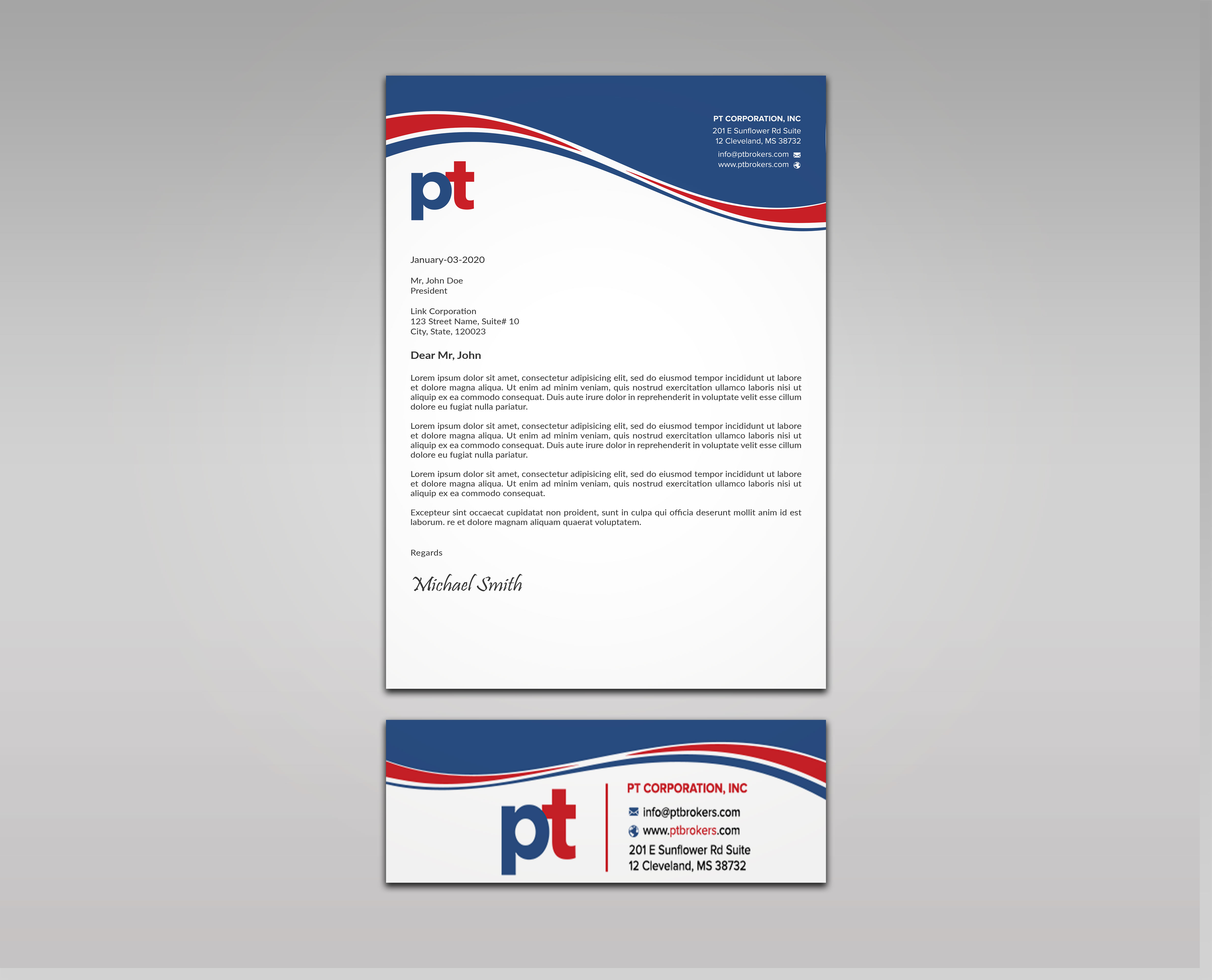 Letterhead Design by sadikul islam for PT CORPORATION INC | Design #28816319
